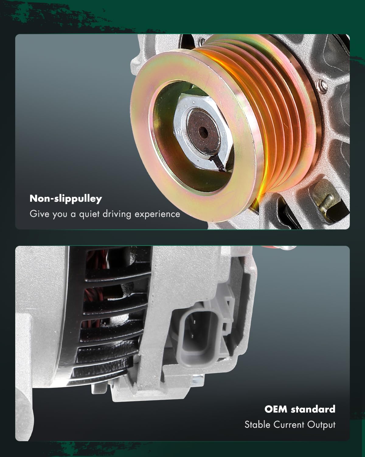 SCITOO Alternator Fits for Ford Mustang 4.6L 4.6 1999 2000 2001 2002 2003 2004-12V 105Amp CW 6-Groove Pulley, Replace OE 8252 82