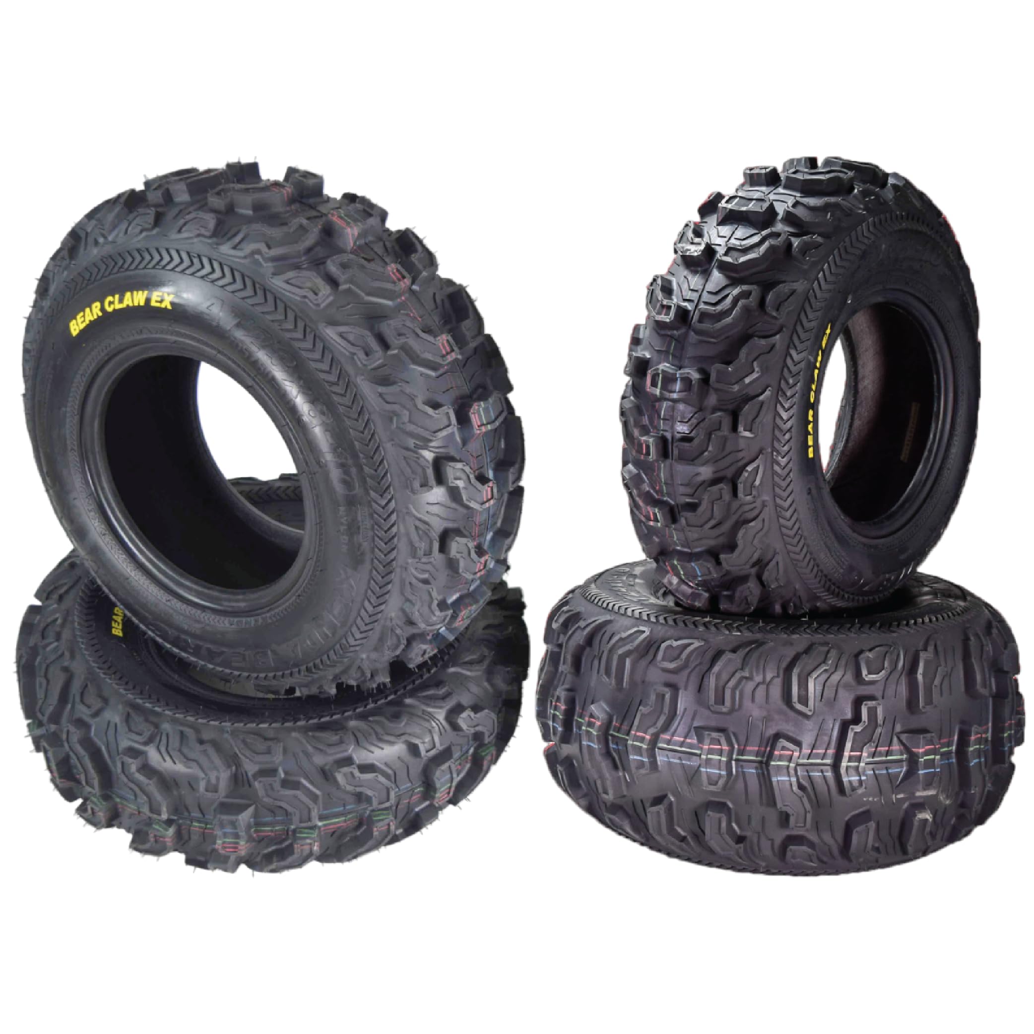 Kenda Bearclaw Ex K573-23X8-10 Front & 24X11-10 Rear Tires For All Terrain (Atv), Utv, And Side By Side (Sxs) Vehicles - 6-Ply -