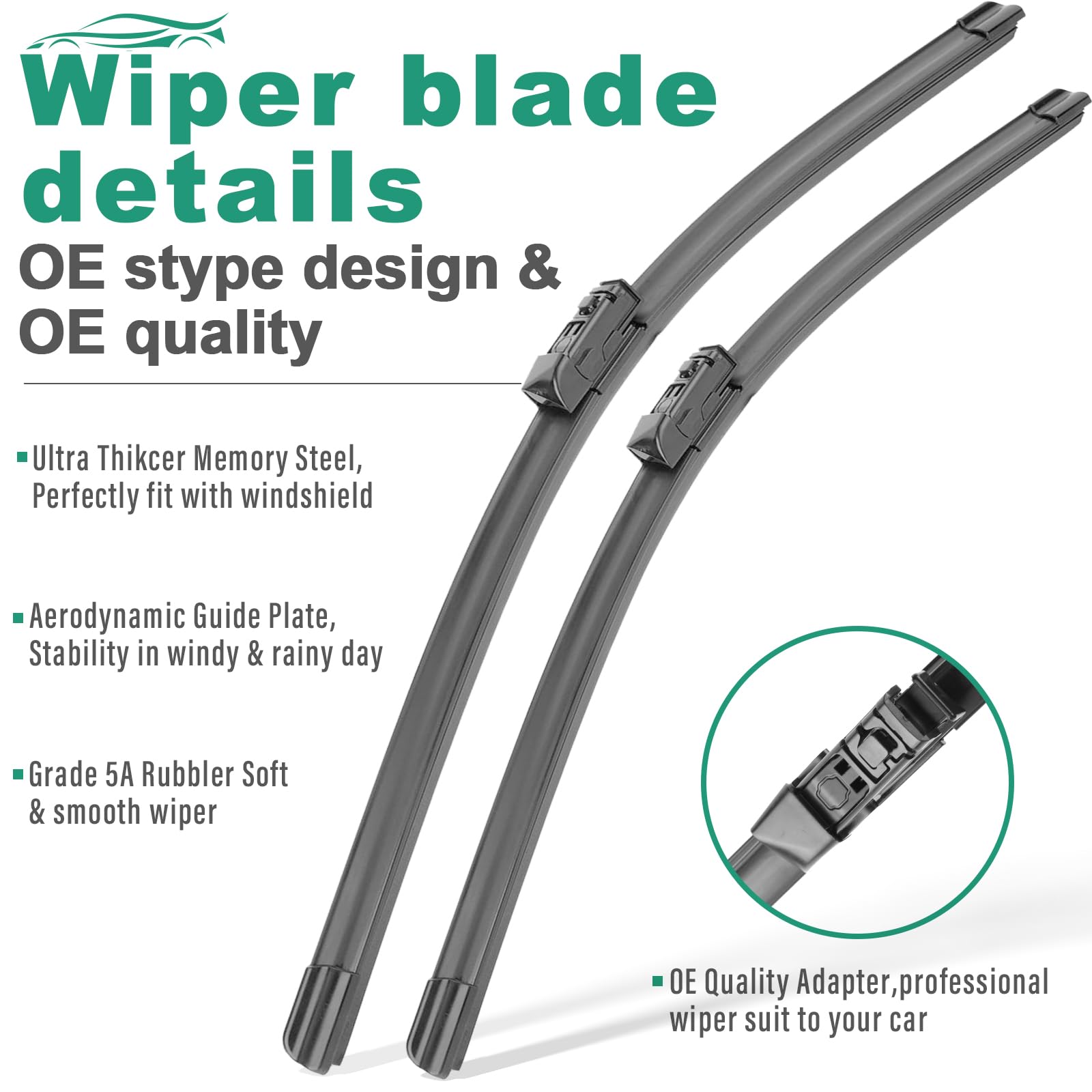 24 18 Windshield Wiper Blades Replacement For Mazda Cx5 Cx9 Cx-5 Cx-9 2017 2018 2019 2020 2021 2022 2023 Mazda 6 Original Factory Quality Front Wipers Blade Set For My Car - (Pack Of 2)