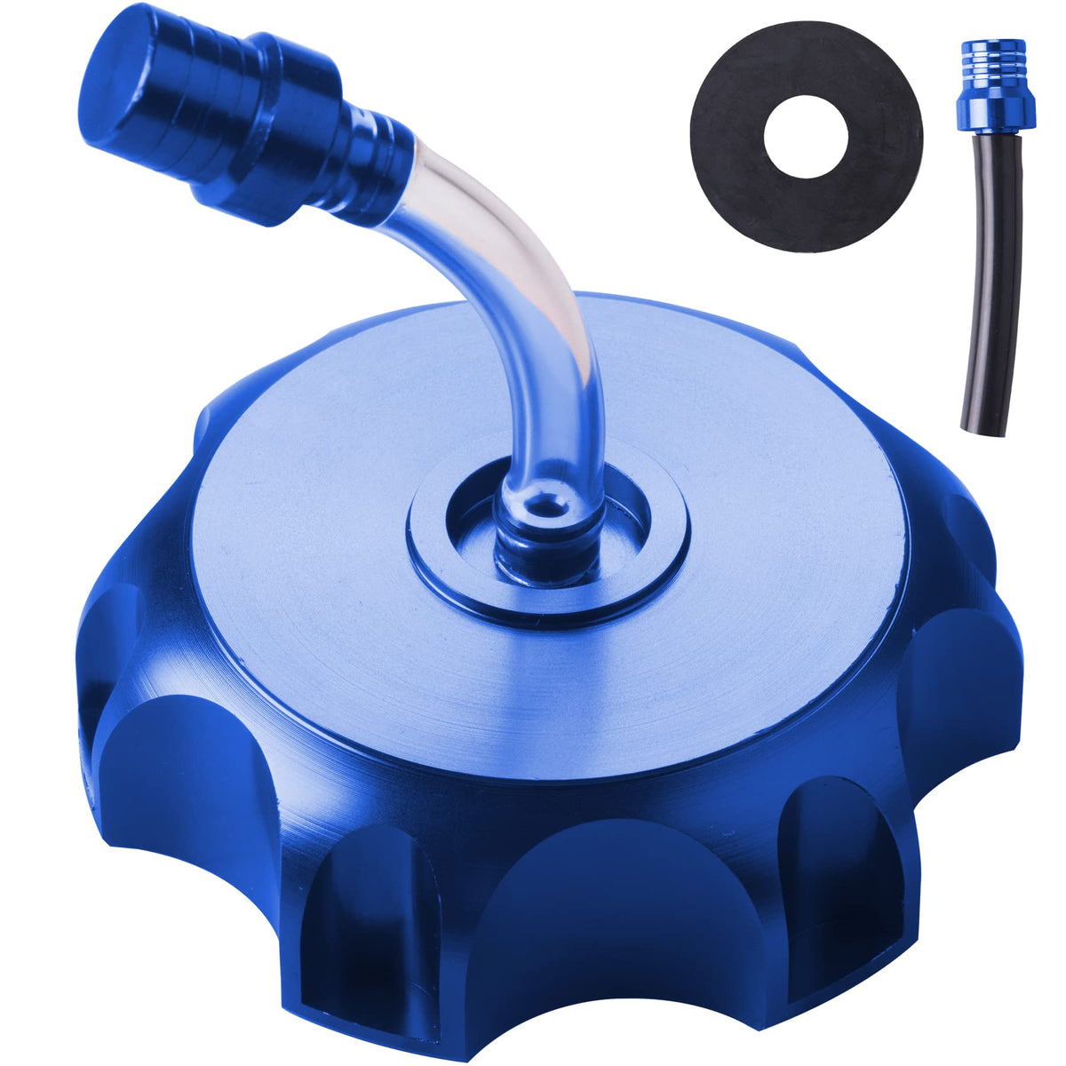 Jingke Cnc Aluminum Gas Fuel Tank Cap With Breather Valve For 50Cc 70Cc 90Cc 110Cc 125Cc 140Cc 150Cc 160Cc Pit Dirt Motor Bike Dirt Bike Atv Taotao Ssr Roketa (Blue)…