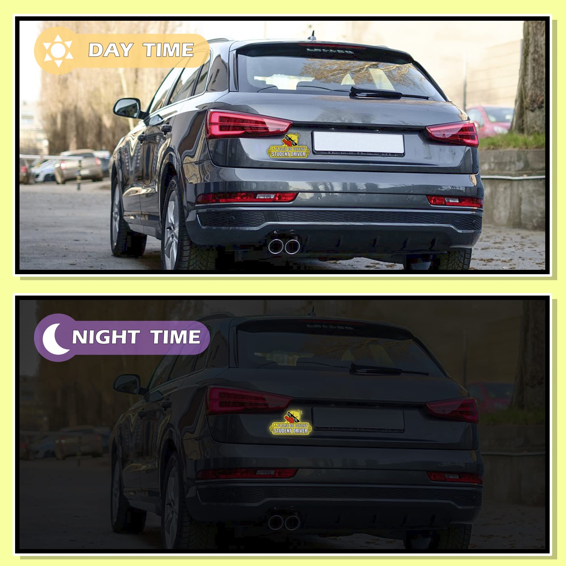 Singaro New Driver Magnet For Car, 3Pcs Cute Duck Car Magnets Student Driver Sign,Car Bumper Student Driver Reflective Sign,Car