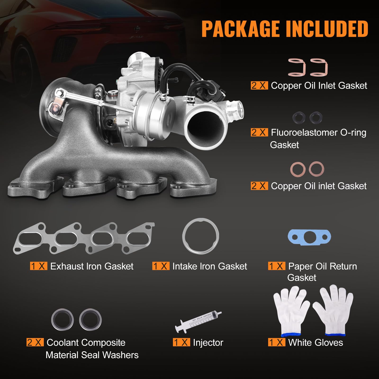 TOPAZ 667-203 Complete Turbo Turbocharger with Gasket Kit Compatible with Chevy Chevrolet Cruze 2011-2015 Sonic 2012-2020 Trax 2