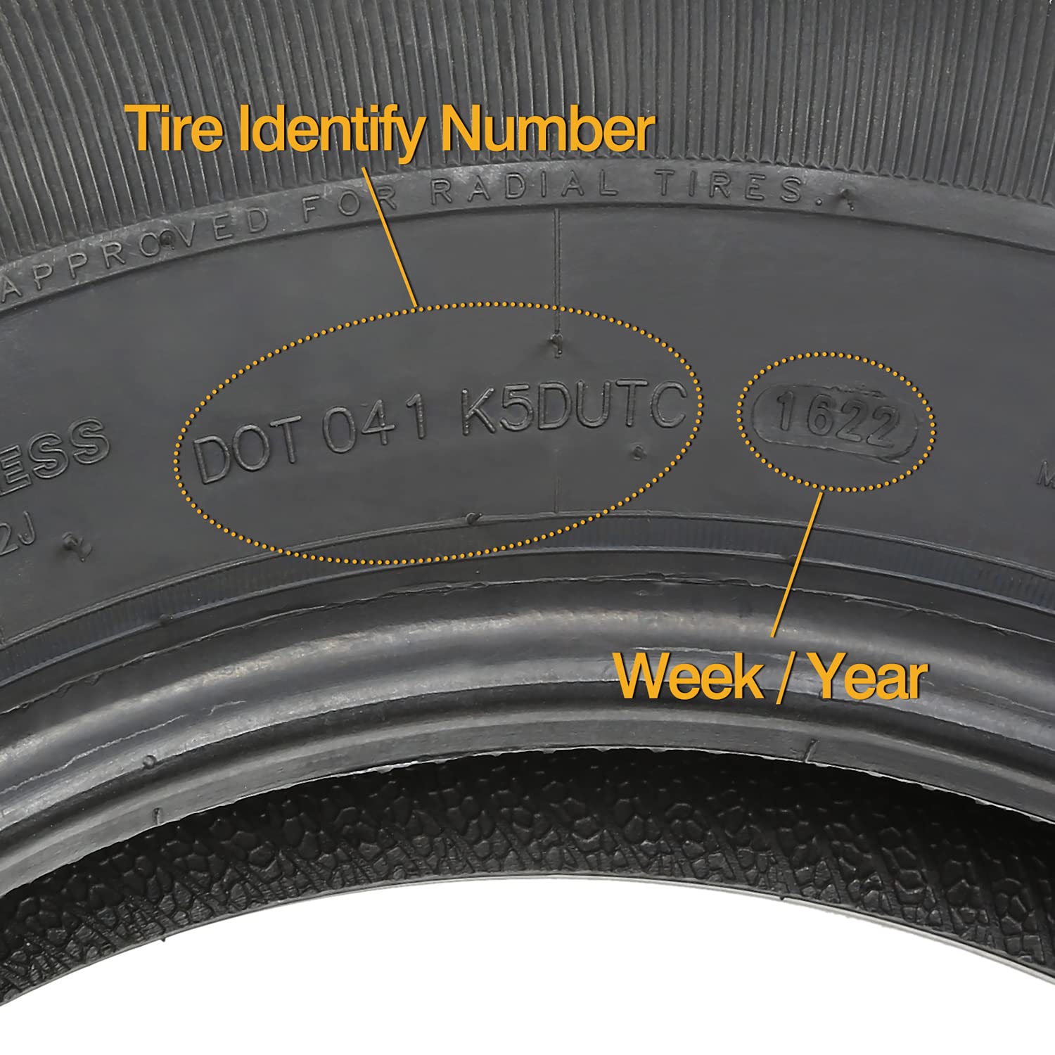 Set Of 2 Durun St205/75R15 Radial Trailer Tire, 205 75R15 St 205/75R15, 8 Ply Load Range D, 107N