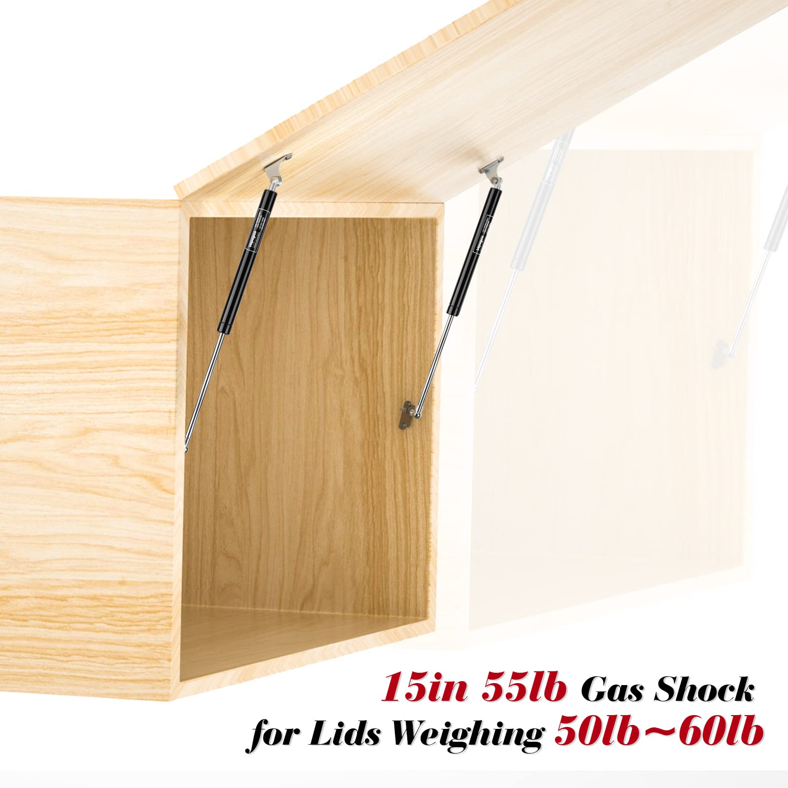 15 Inch 55Lb/245N Per Gas Shock Strut Spring For Tool Box Outdoor Cabinets Boat Bed Cover Door Lids And Other Custom Heavy Duty