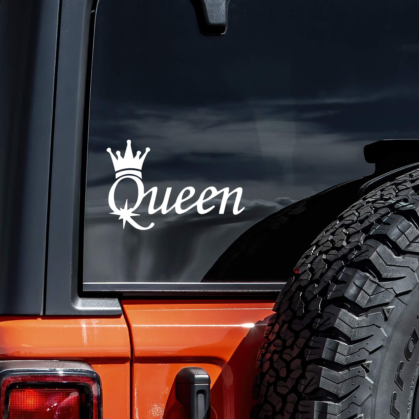 Vool Queen Styling Vinyl Decal Car Truck Laptop Bumper Sticker Decal 8'' (White)