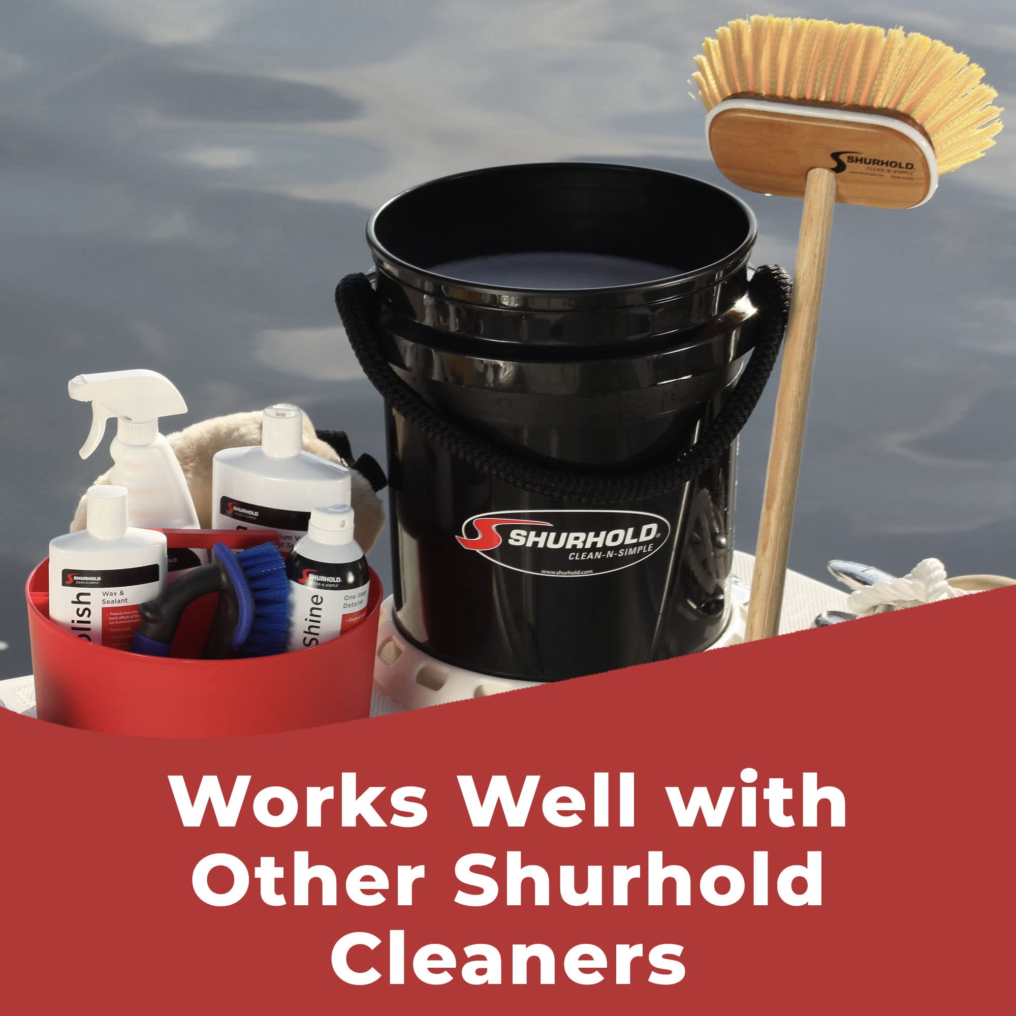 Shurhold 1960 Marine Mate 6 Inch Soft Bristle Brush With 48 Inch Handle