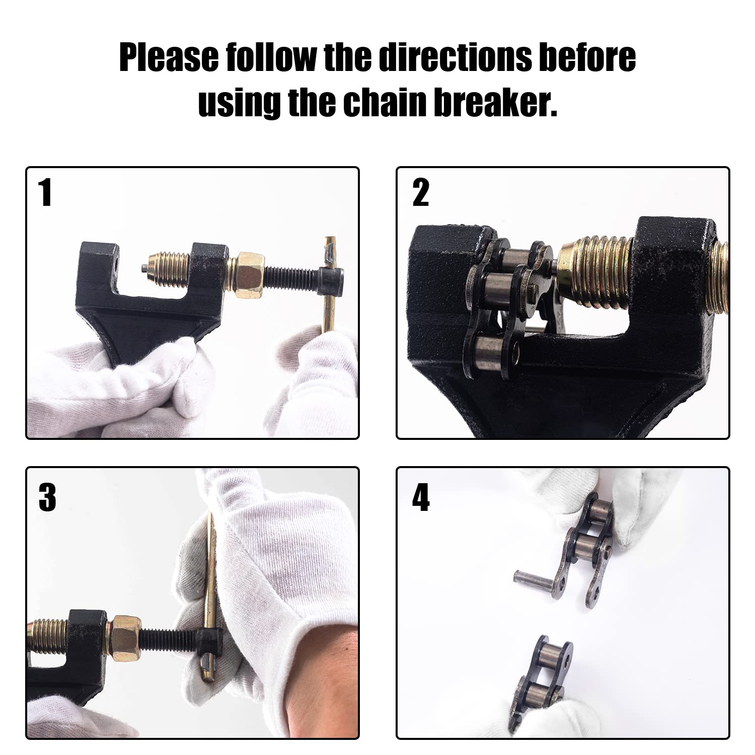 Dyctaho 420 Motorcycle Chain 132 Link Standard Roller Chain With Free Chain Breaker 5 Connecting Master Link For 100Cc 110Cc 125Cc Dirt Pit Bike Atv Quad Go Kart Mini Bike Scooter