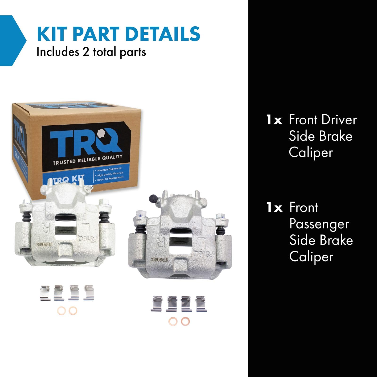 Trq Front Brake Caliper Set Compatible With 2002-2007 Mitsubishi Lancer