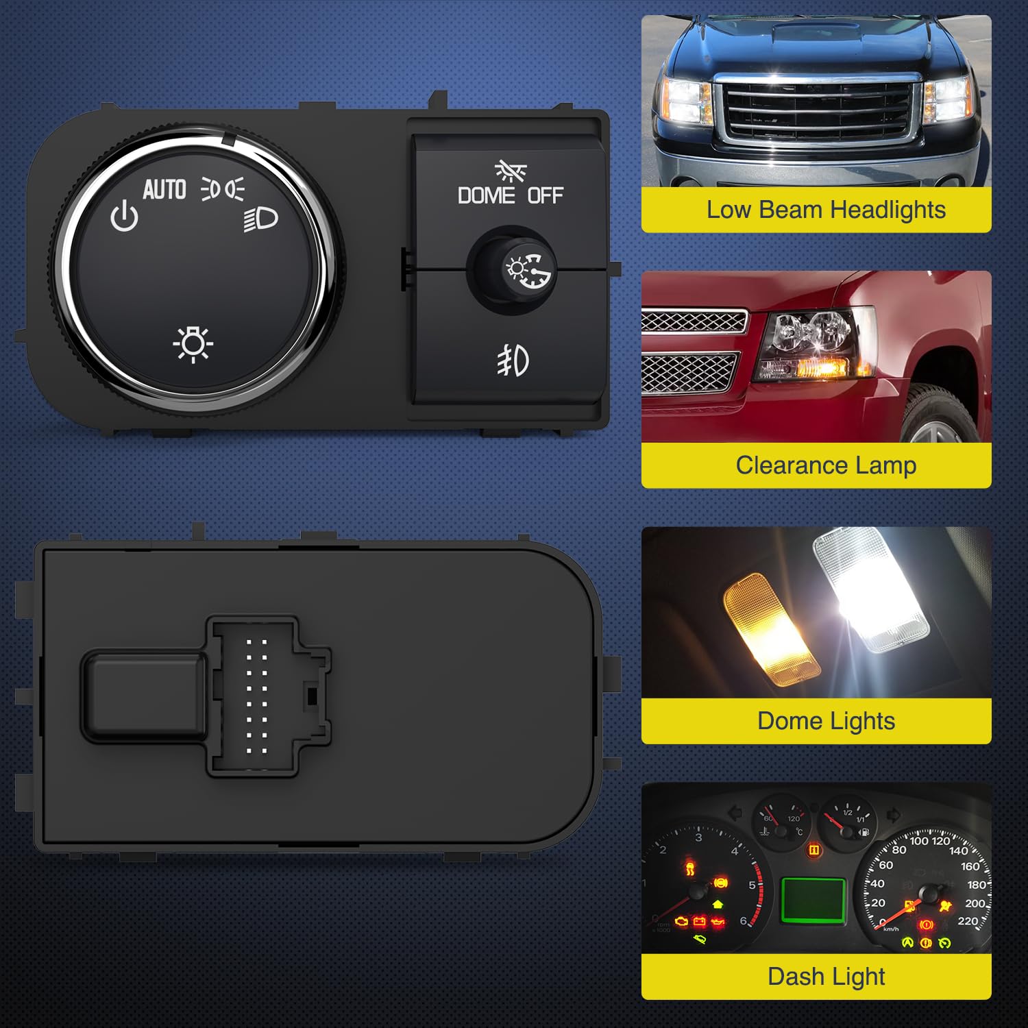 Nilight Headlight Dimmer Switch Compatible With 2007 2008 2009 2010 2011 2013 Chevy Silverado 1500 2500Hd 3500Hd Tahoe 2007-2014