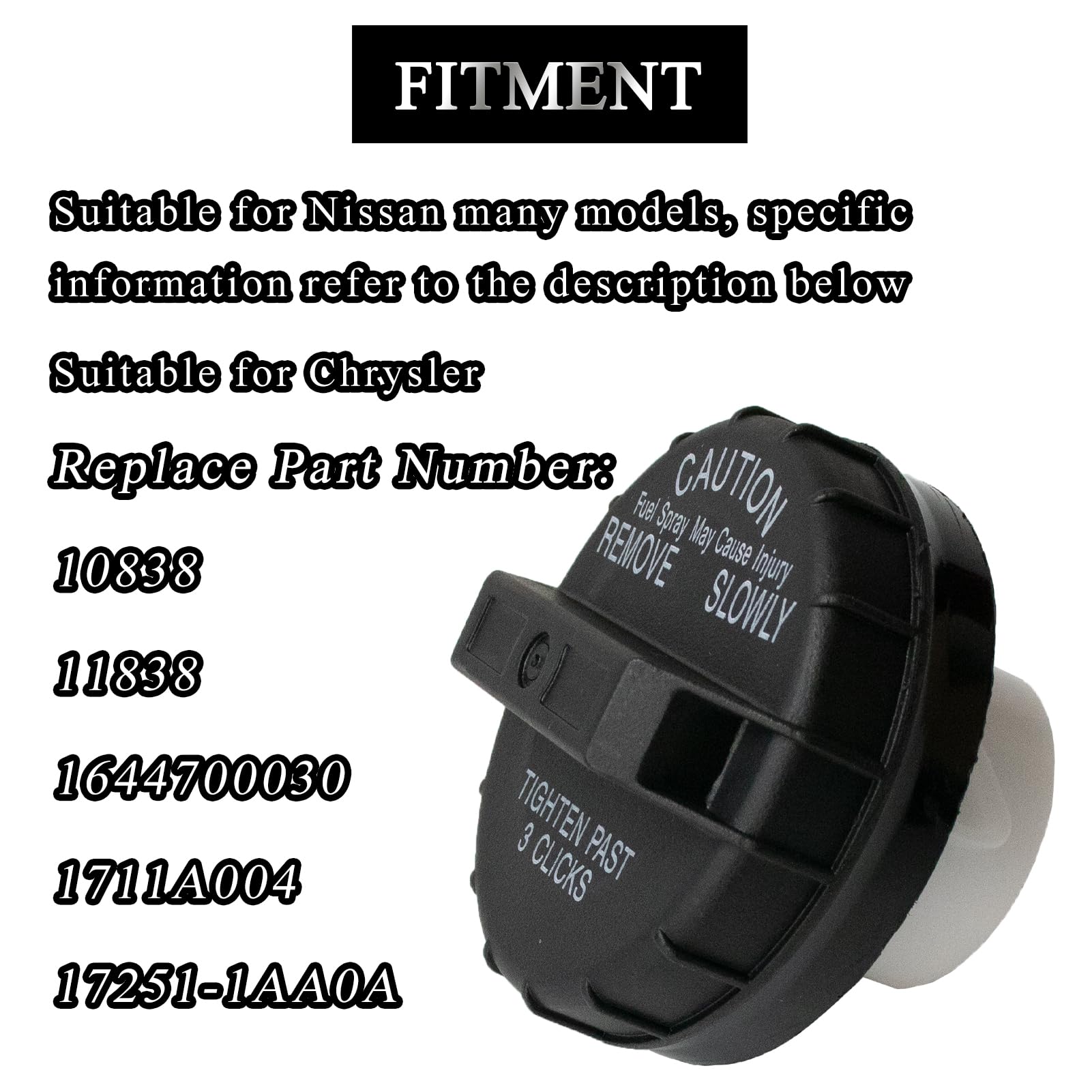 AUPARTIK Gas Cap Fuel Petrol Tank Cover Cap 10838 Fit for Nissan Frontier 2001-2011 Sentra 2000-2011 Altima Armada Xterra Maxima