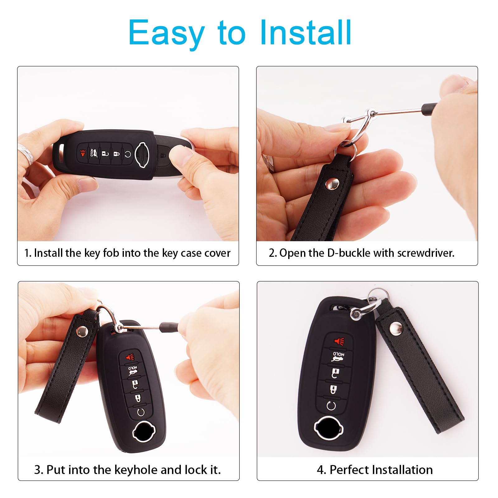 Koaudb Car Key Fob Cover Compatible With 2024 2023 Accessories Pathfinder Rogue Silicone Rubber Key Case Shell Protector With Ke