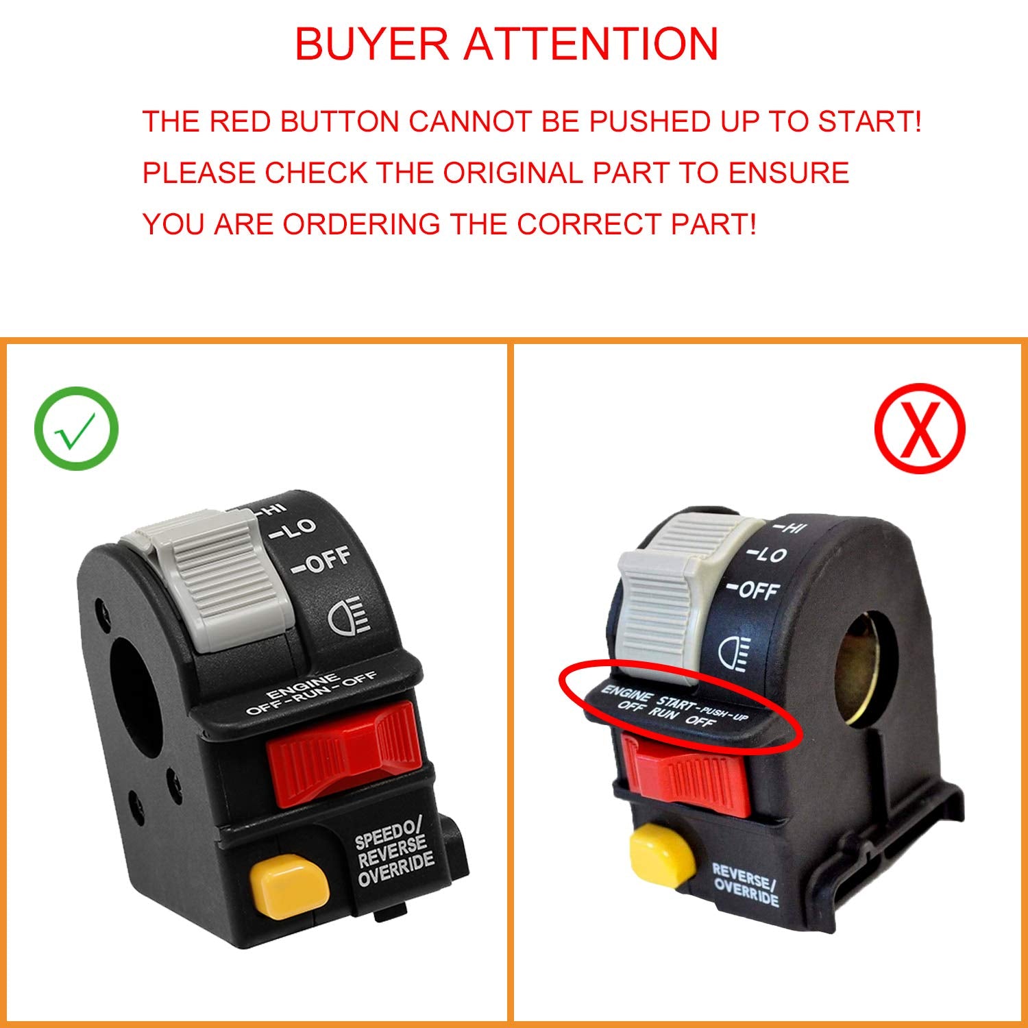 Handlebar Headlight Switch Hi/Lo/Off Beam Light/Kill/Stop | For 2001-2005 Polaris Sportsman 400 500 700 Magnum 325 330 Scrambler Xpedition Trail Boss Atp | Replaces# 4010591, 4010560, 4010422