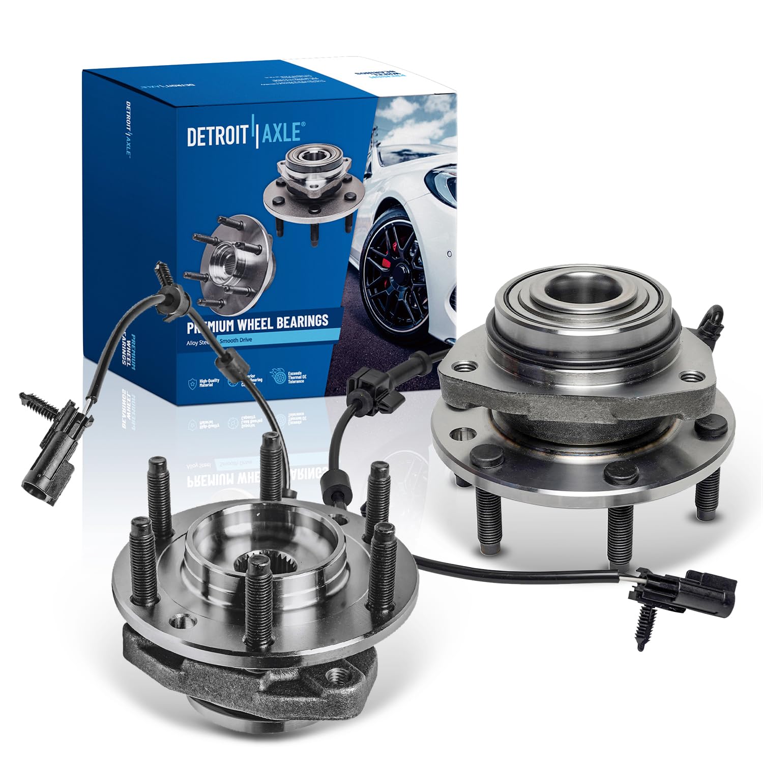 Detroit Axle - 2 Front Wheel Bearing Hubs For Chevy Trailblazer Ext Gmc Envoy Xl Xuv Buick Rainier Saab 9-7X Isuzu Ascender Brav