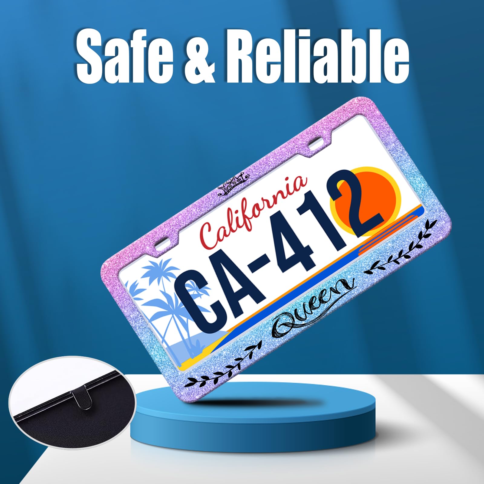 Crown Queen License Plate Frames Pink Funny License Plate Holder for Car Decor Parts Personalized Stainless Steel License Plate