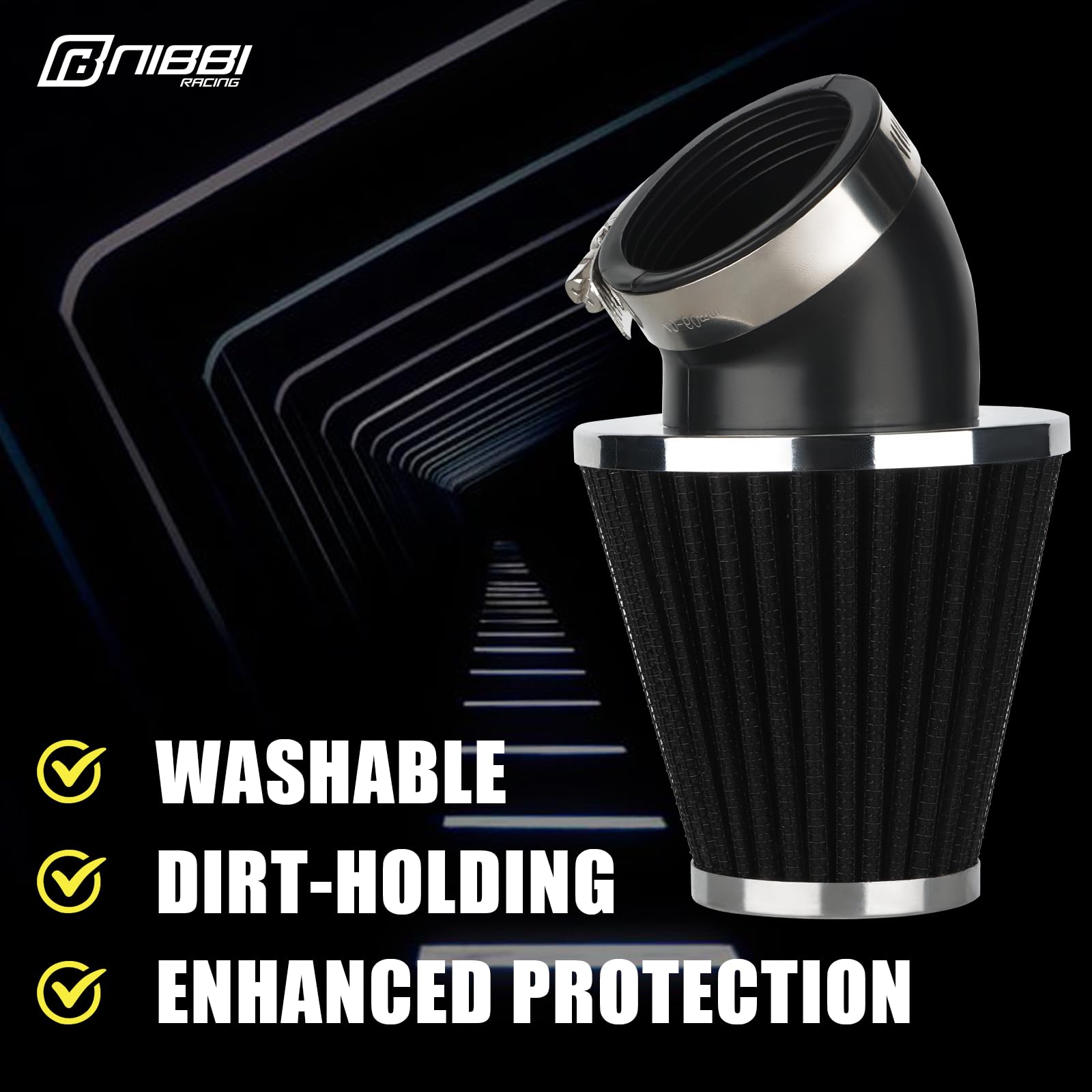 Nibbi Air Filter, 48Mm Air Filter - For Dirt Bike Mini Bike Pit Bike Motocross Gy6 Atv