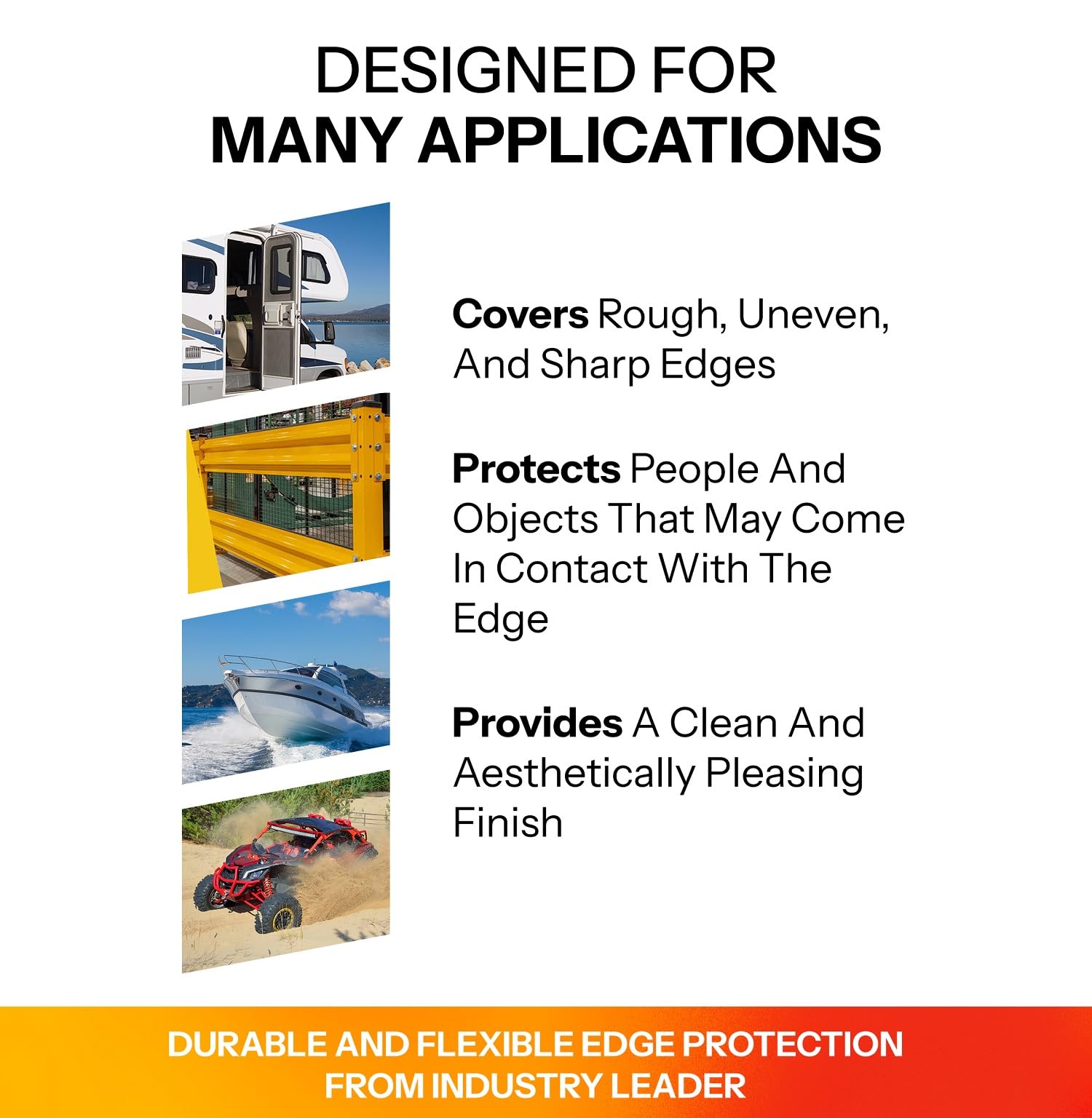 Trim-Lok Edge Trim - Fits 5/32Inch Edge, 9/16Inch Leg Length, 250 ' Length, Black, Pebble Texture - Flexible Pvc Edge Protector