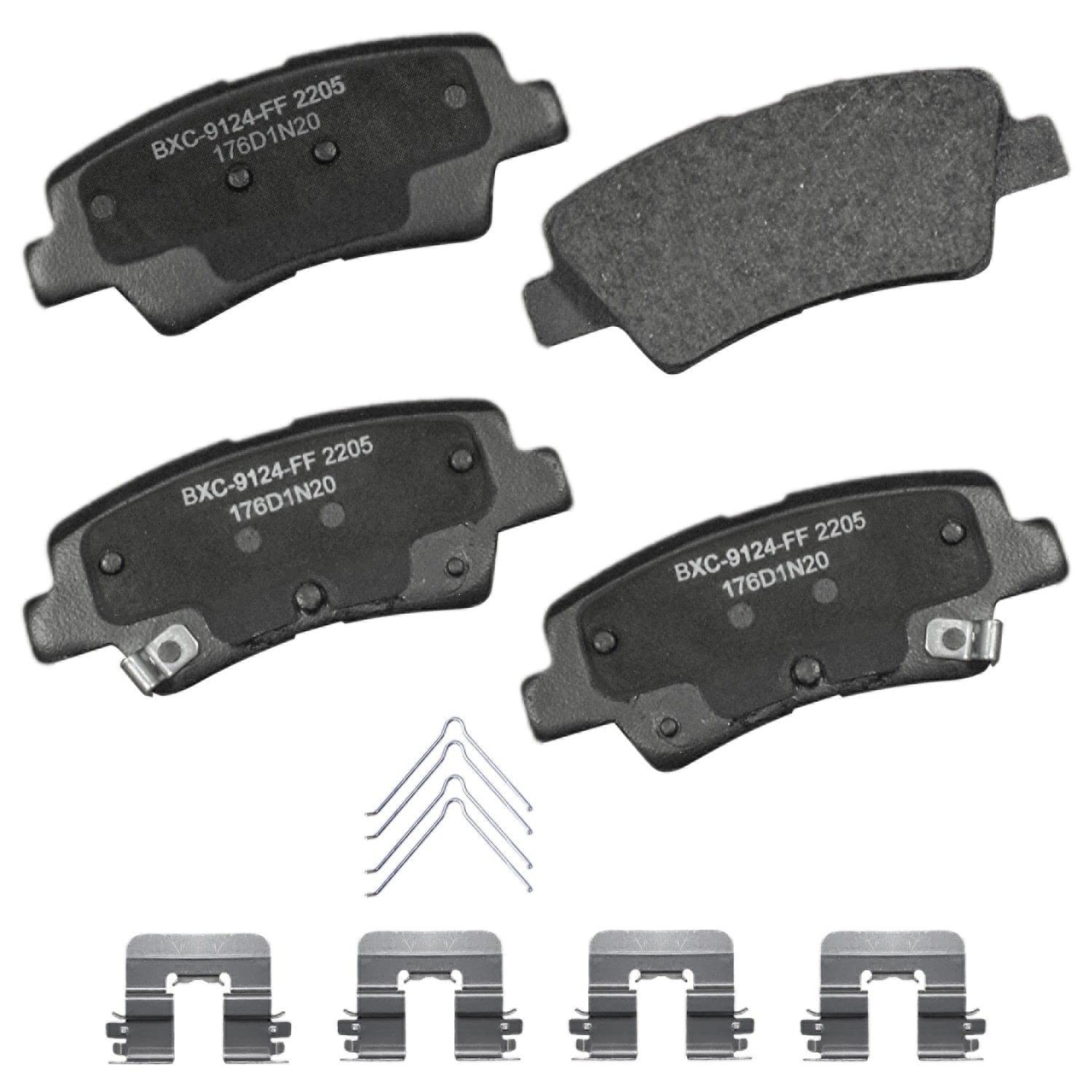 Bendix Premium Sbc2205 Ceramic Rear Brake Pads For Hyundai Veloster 2021-2019, Kia Forte 2023-2019, Forte5 2023, Niro Ev 2022-20