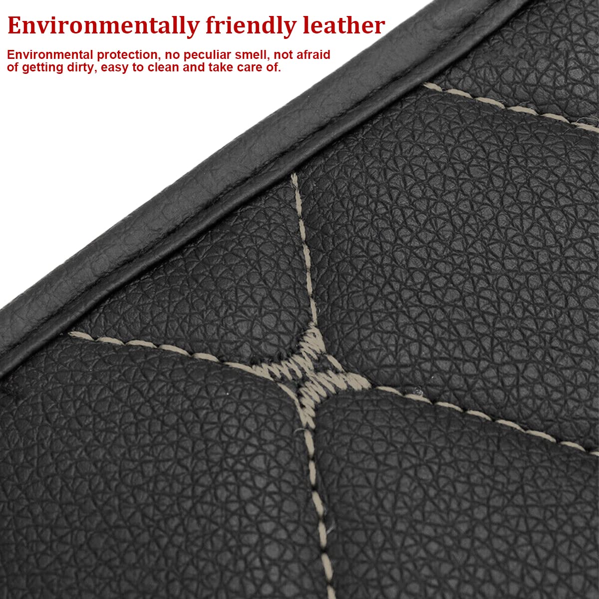 Auto Center Console Pad, Pu Leather Car Center Console Box Cushion, Non Slip Soft Armrest Seat Box Cover, Waterproof Vehicle Armrest Protector, Car Accessories For Suv, Truck, Car (Black/Beige)