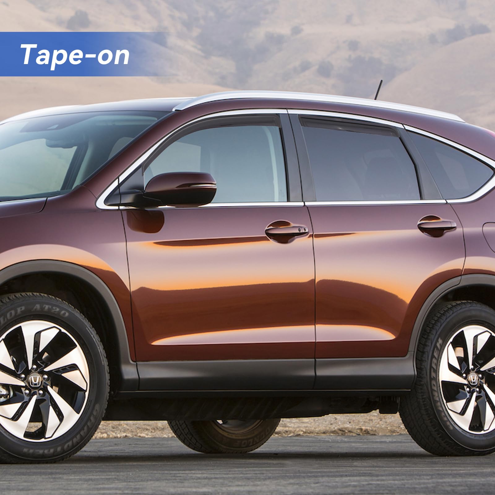 Window Visors Rain Guards for 2012 2013 2014 2015 2016 Honda CRV, Out-Channel Window Vent Wind Deflectors Visors Shades for 12 1