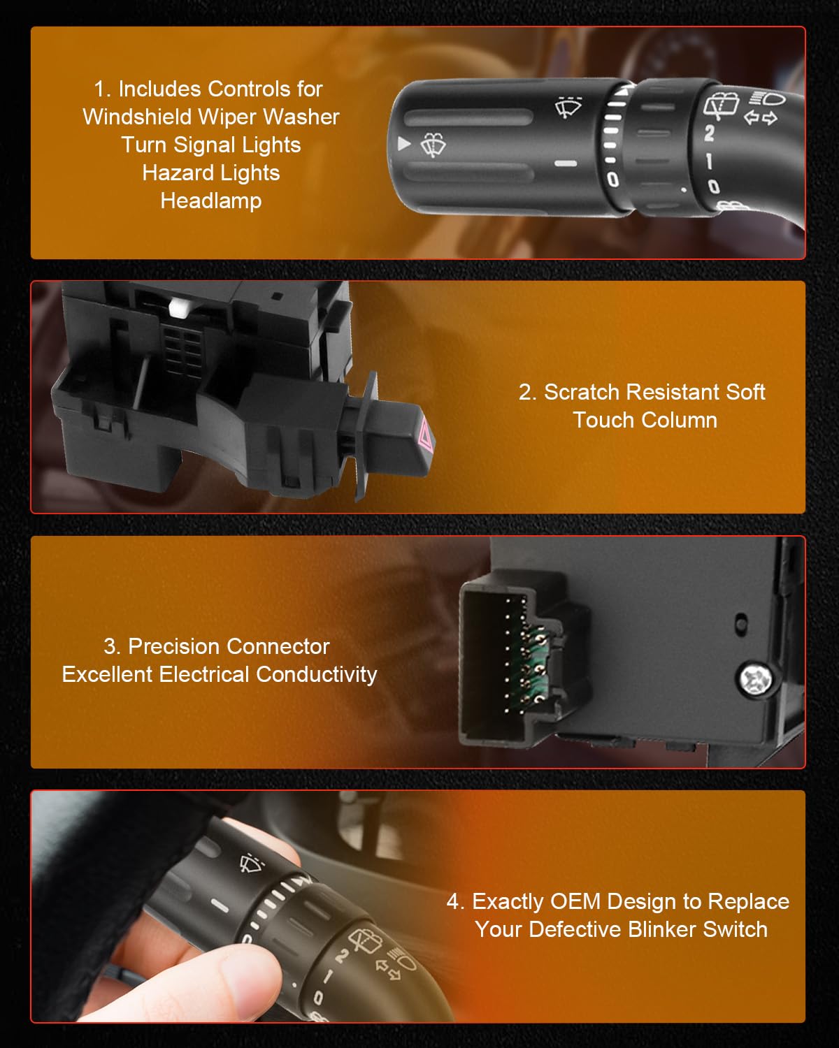 Multifunction Combination Switch Turn Signal Switch Replacement fit for 2008-2012 Replacement fit ford Escape 2008-2011 Mazda Tr