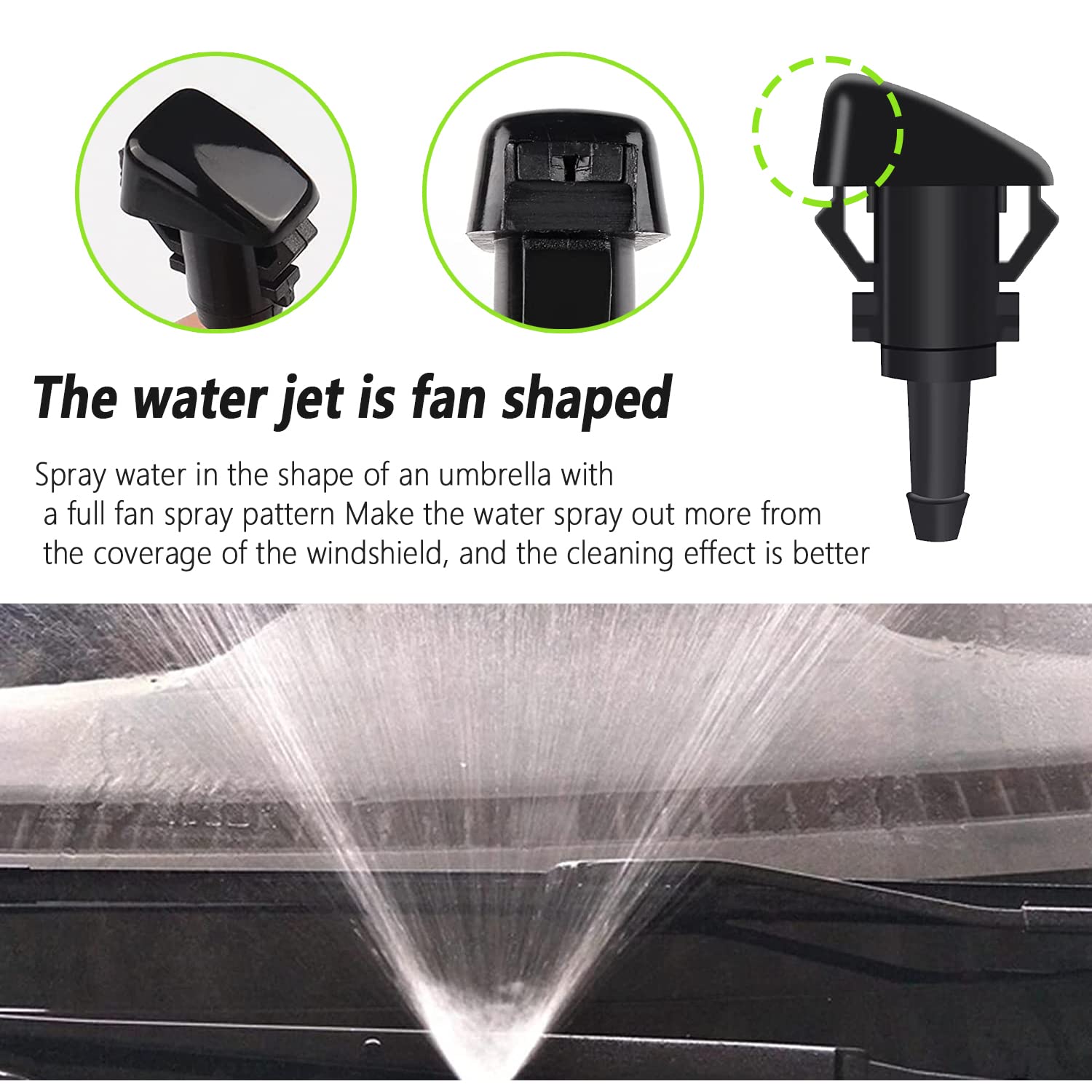 Windshield Washer Nozzles Hose Kit-4M Washer Fluid Hose,3 Pcs Hose Connectors,10 Hood Insulation Retainers,Washer Spray Nozzle O