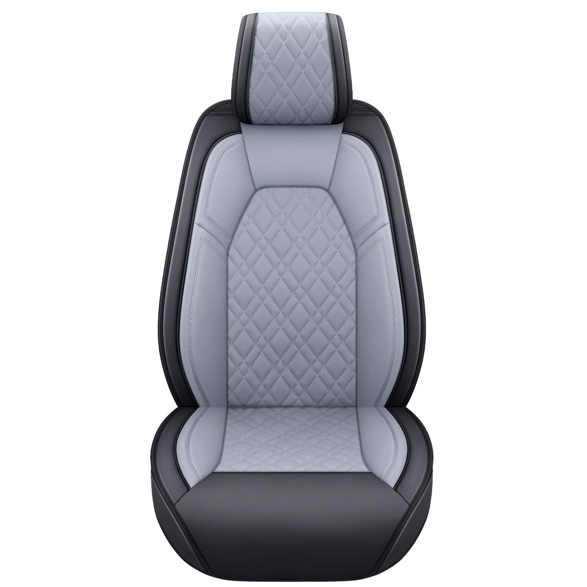 Aierxuan Dodge Ram Seat Covers Custom Fit 2009-2024 1500 2500 3500 Pickup Truck Crew Double Quad Regular Cab Waterproof Leather Front Car Cushions(2 Pcs Front, Black-Gray)