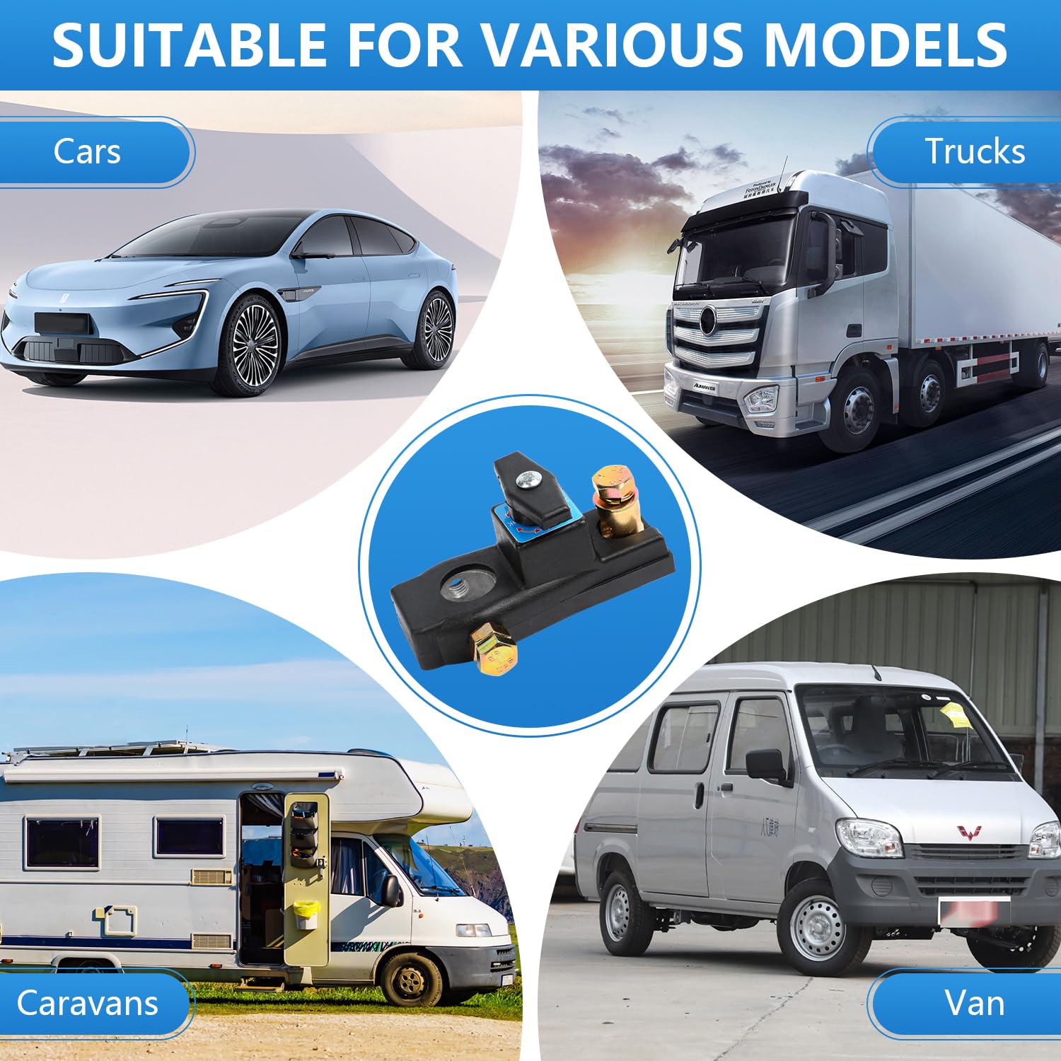 Battery Disconnect Switch, High Current Master Battery Power Cut Isolator Kill Switch, General Purpose Heavy Duty Battery Shutof