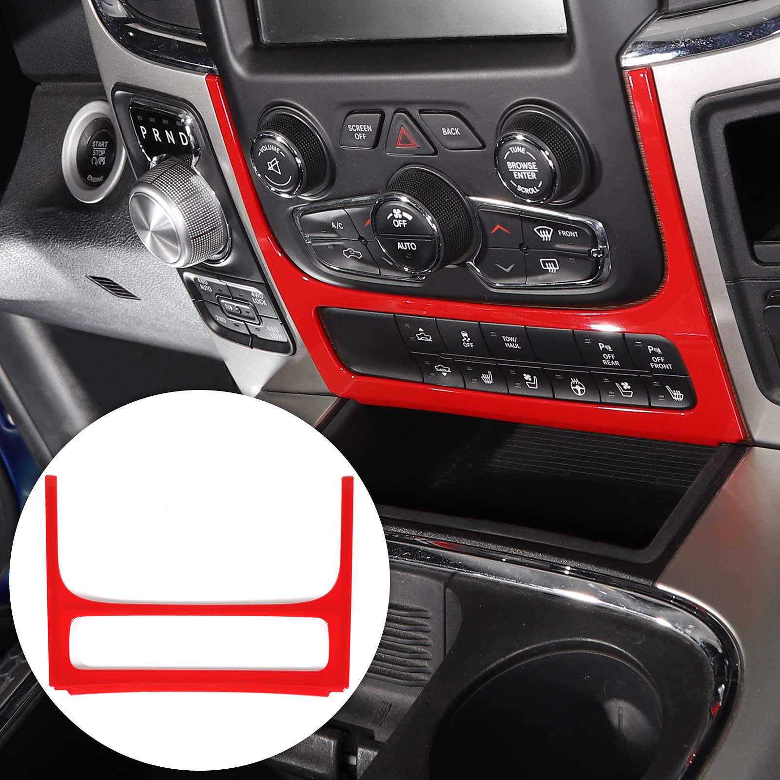 Rt-Tcz For Ram Dash Switch Panel Trim Cover Bezel For Dodge Ram 2012-2017 Red Interior Accessories