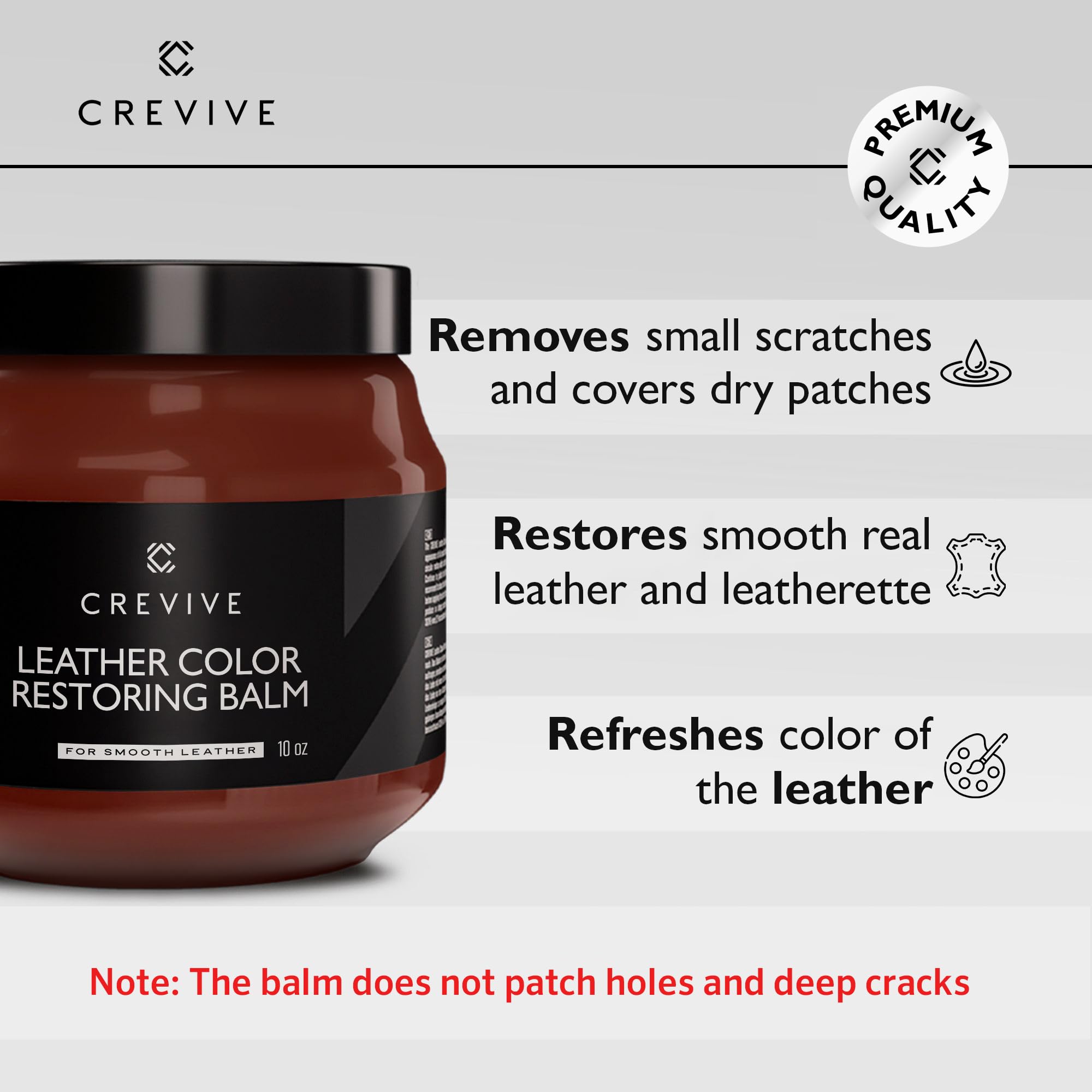 Crevive Leather Recoloring Balm London Tan 10 Oz - Leather Color Restorer - Leather Restorer For Couches - Leather Balm London T