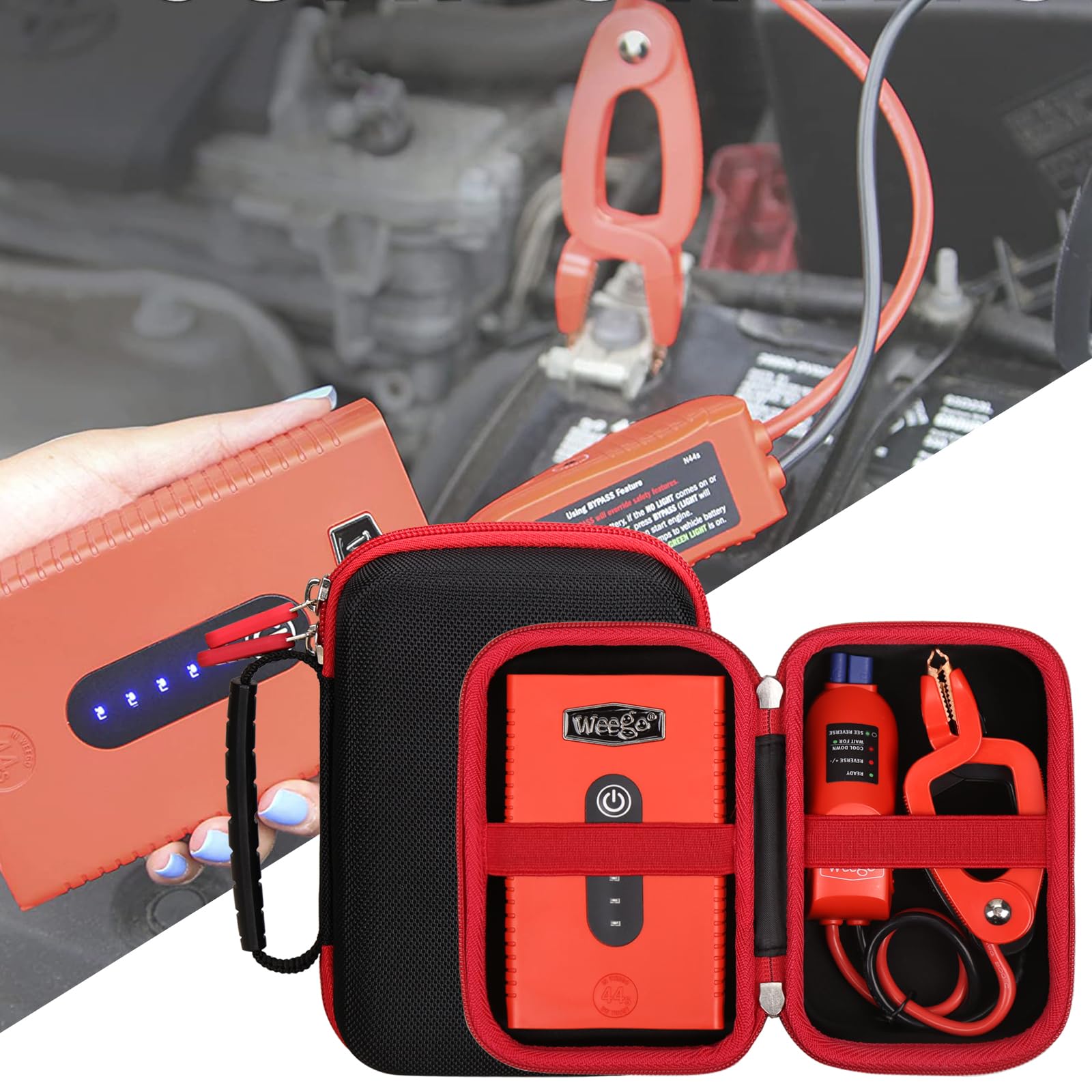 Aproca Hard Storage Travel Case, For Weego 44S 12-Volt Portable Lithium Jump Starter And Accessories