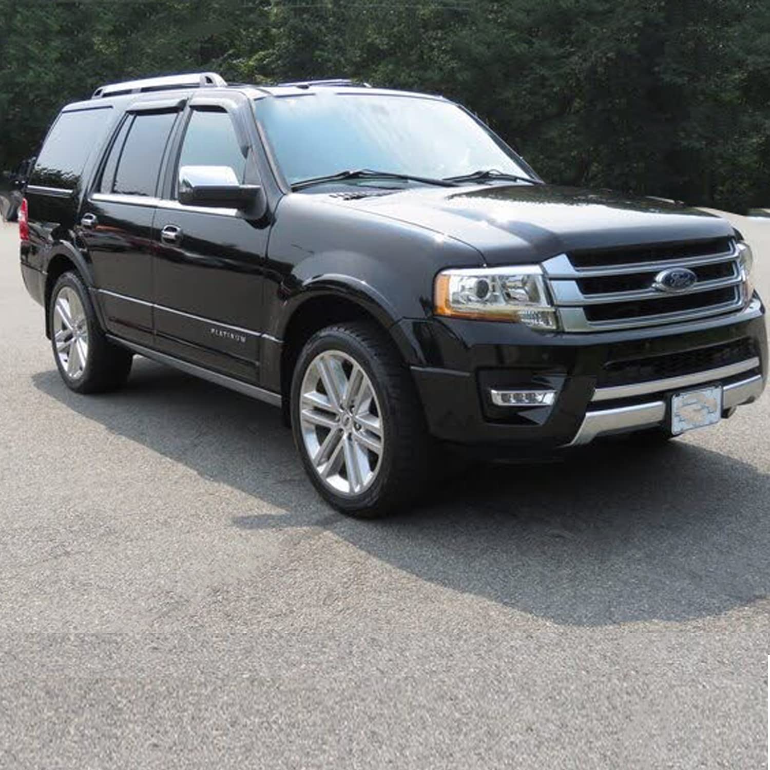 Tape On Car Side Window Visors Vent Window Shade Fit 97-17 Ford Expedition, Sun Rain Guards Wind Deflectors 94233, 4-Piece Set