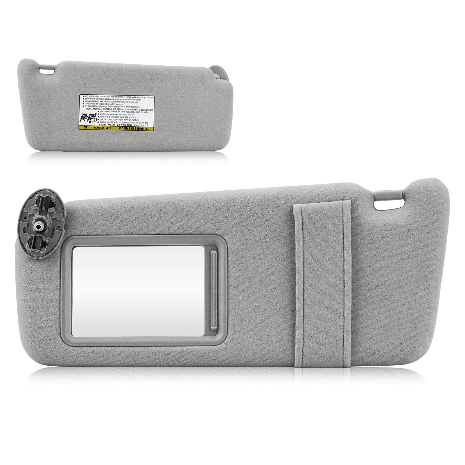 Sun Visor For 2007-2011 Toyota Camry Without Sunroof, Left Driver Side Gray Sunvisor Replacement 74320-06780-B0, 74320-33B81-B0