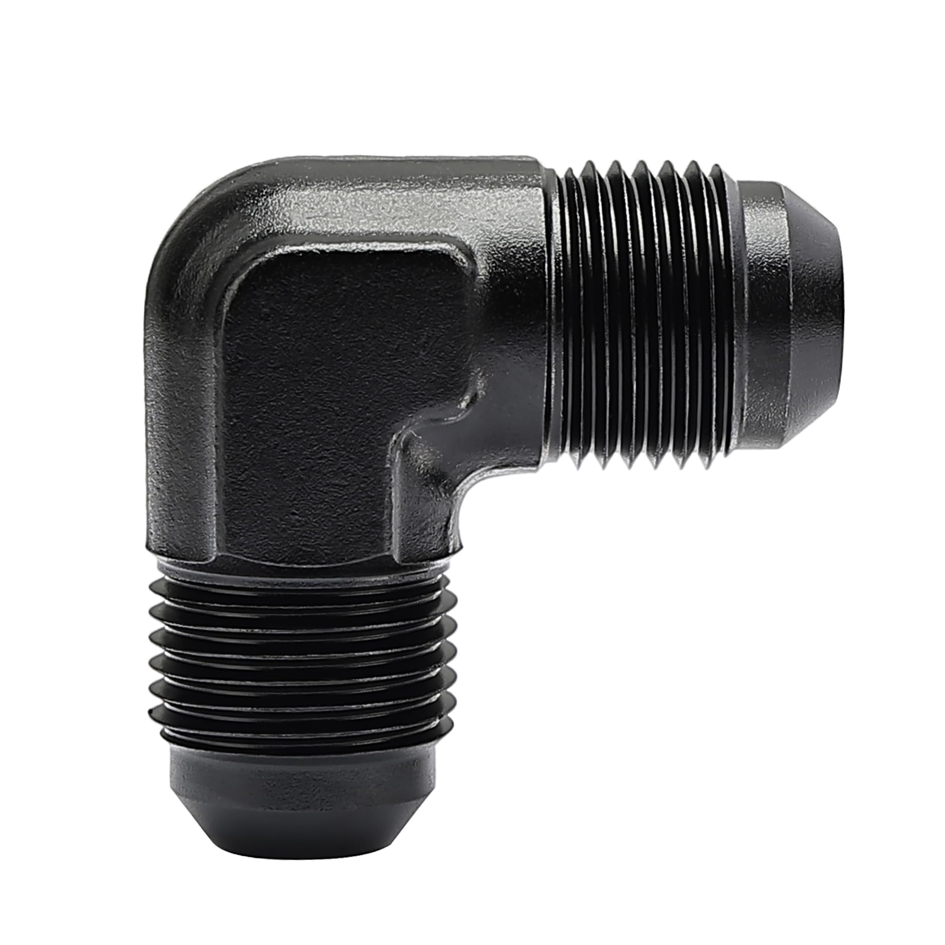 EVIL ENERGY 8AN Male to Male Flare 90 Degree Union Coupler Fitting Coupling Aluminum Black