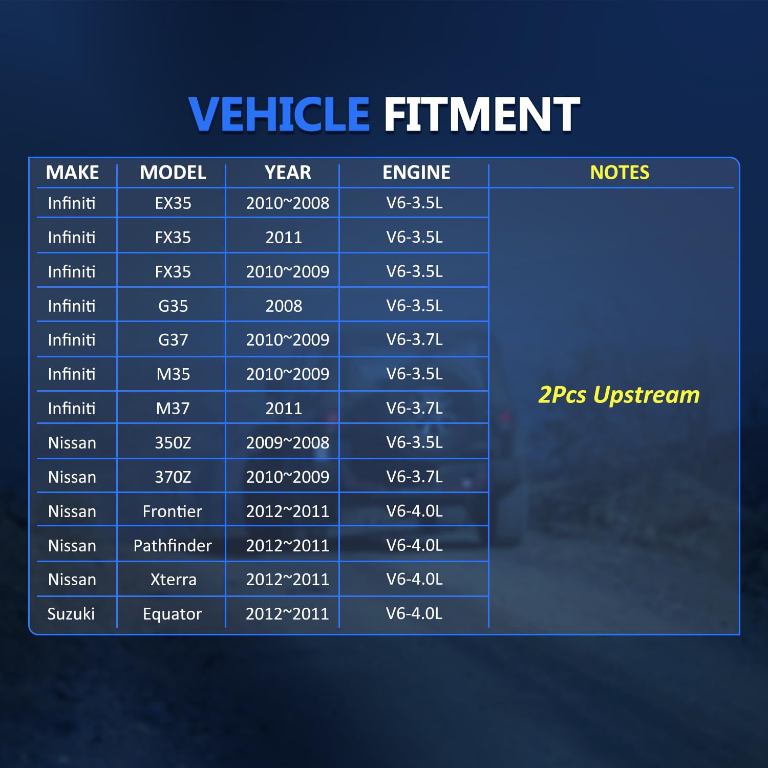 MAXFAVOR 2Pcs Upstream Oxygen O2 Sensor Replacement for 2011 2012 Nissan Frontier Pathfinder Xterra Suzuki Equator 4.0L,for 2009