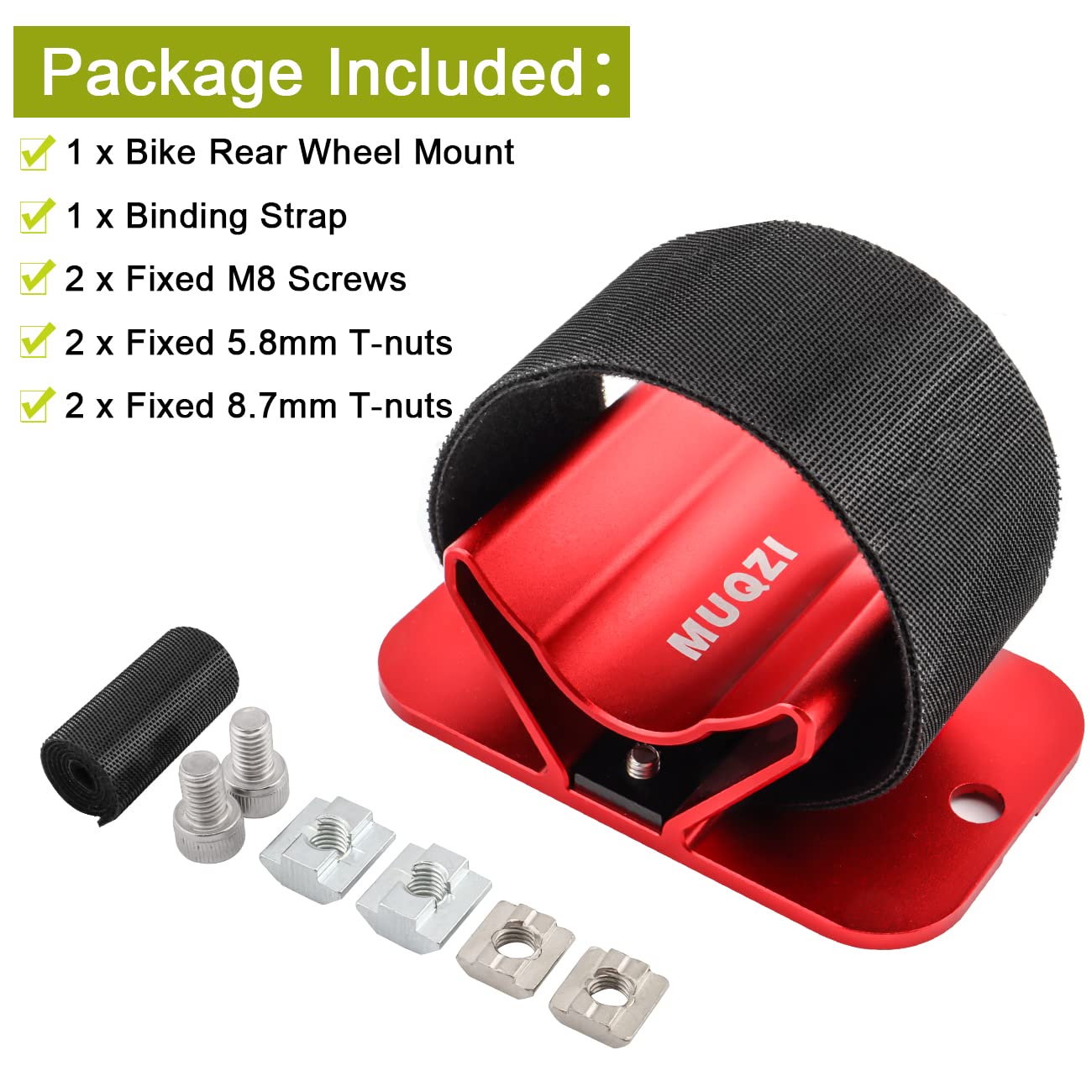 Muqzi Bicycle Rear Wheel Rack Mount Car Carrier Holder Installation For Road Mountain Bike Safe Transportation, Red