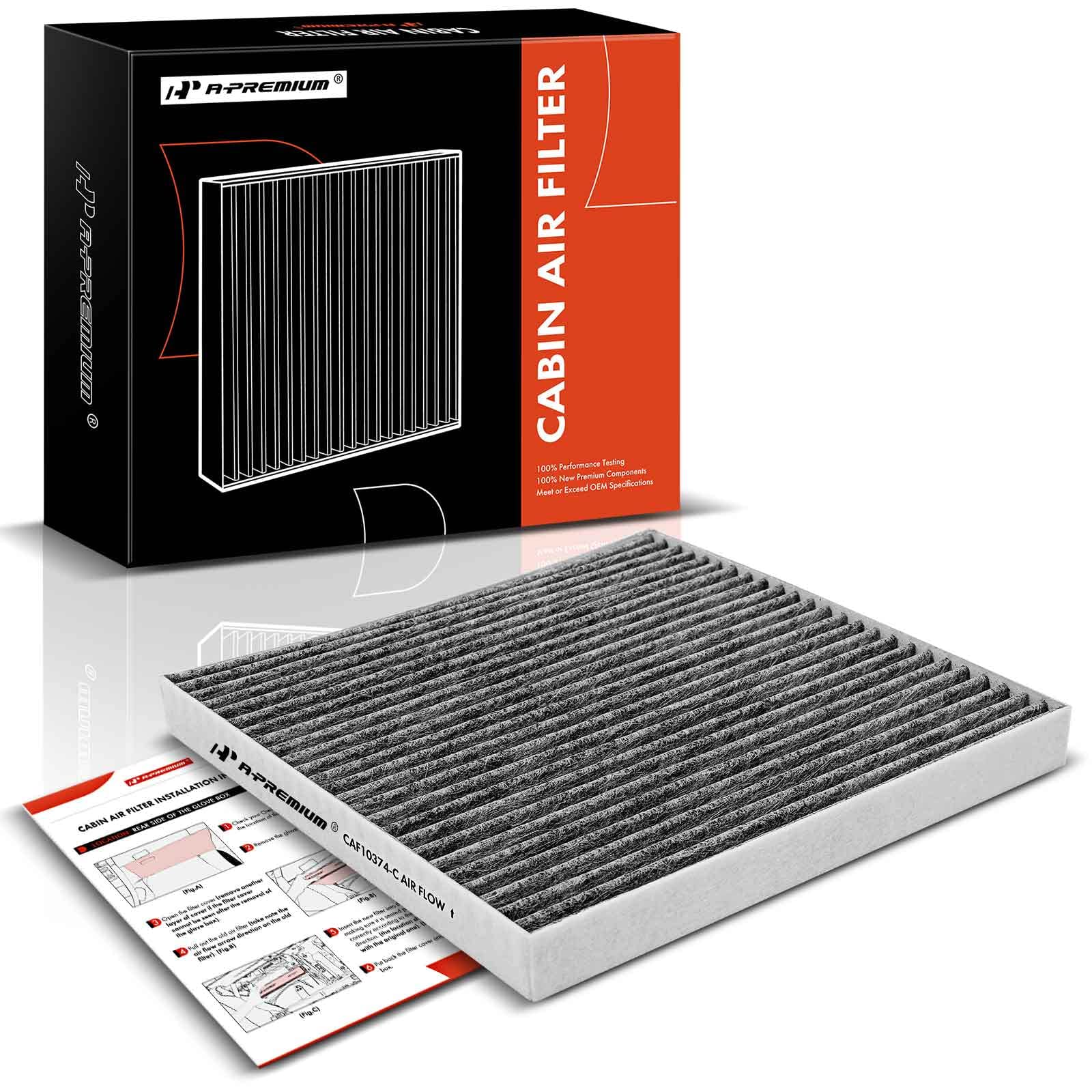 A-Premium Cabin Air Filter With Activated Carbon Compatible With Toyota, Dodge & Pontiac Models - Tacoma 2005-2023, Dart 2013-2016, Vibe 2003-2008