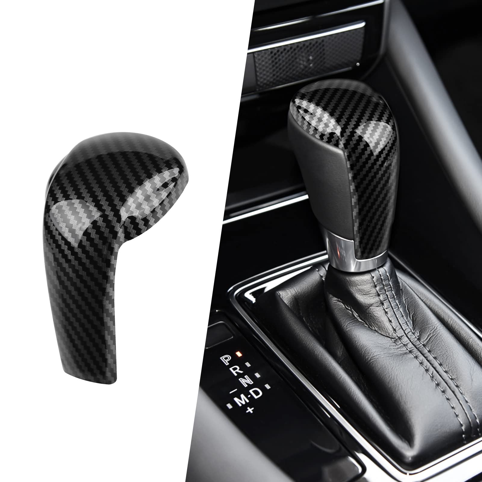 Anfokas Compatible With Mazda Cx-5 Cx-9 Cx-3 6 3 Accessories Car Gear Shift Knob Cover Trim Cap Gear Panel Gears Sporty Interior Decoration Sticker -Carbon Fiber Style