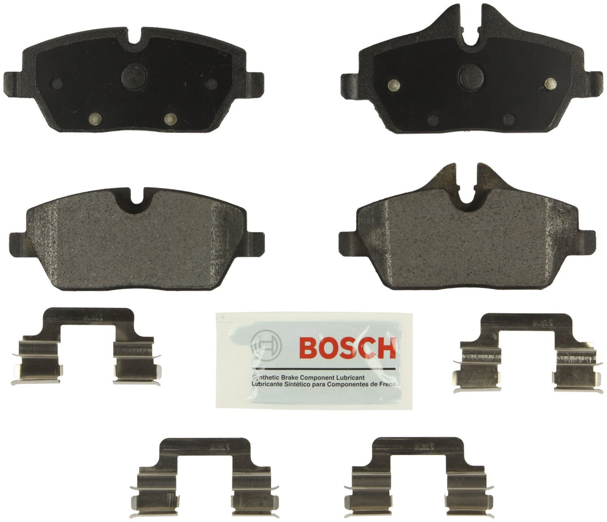 BOSCH BE1308H Blue Semi-Metallic Disc Brake Pad Set with Hardware - Compatible with Select Mini Cooper; FRONT
