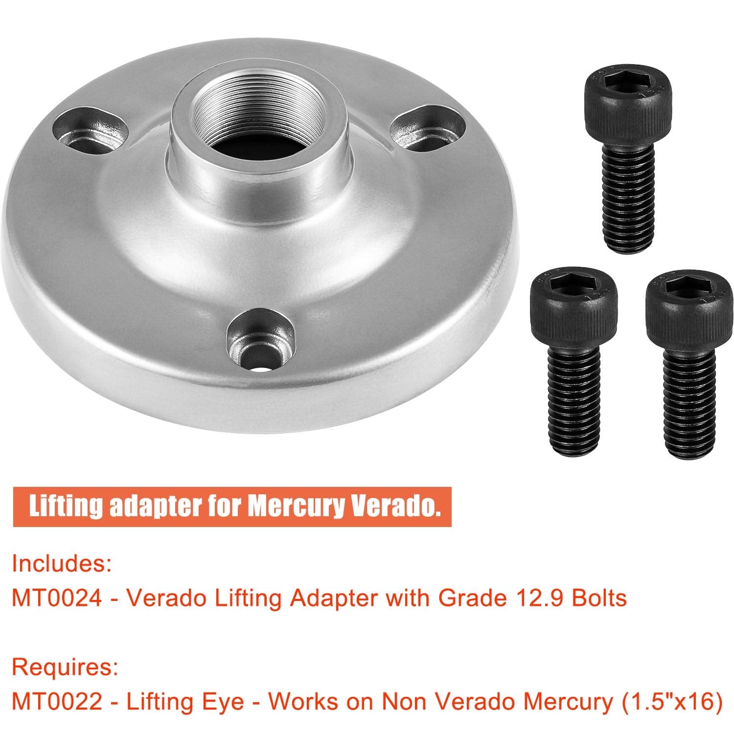 Camoo for Mercury Verado Lifting Adapter with Bolts MT0024 High Strength Stainless Steel Replaces OE 91-895343T02, 895343T02