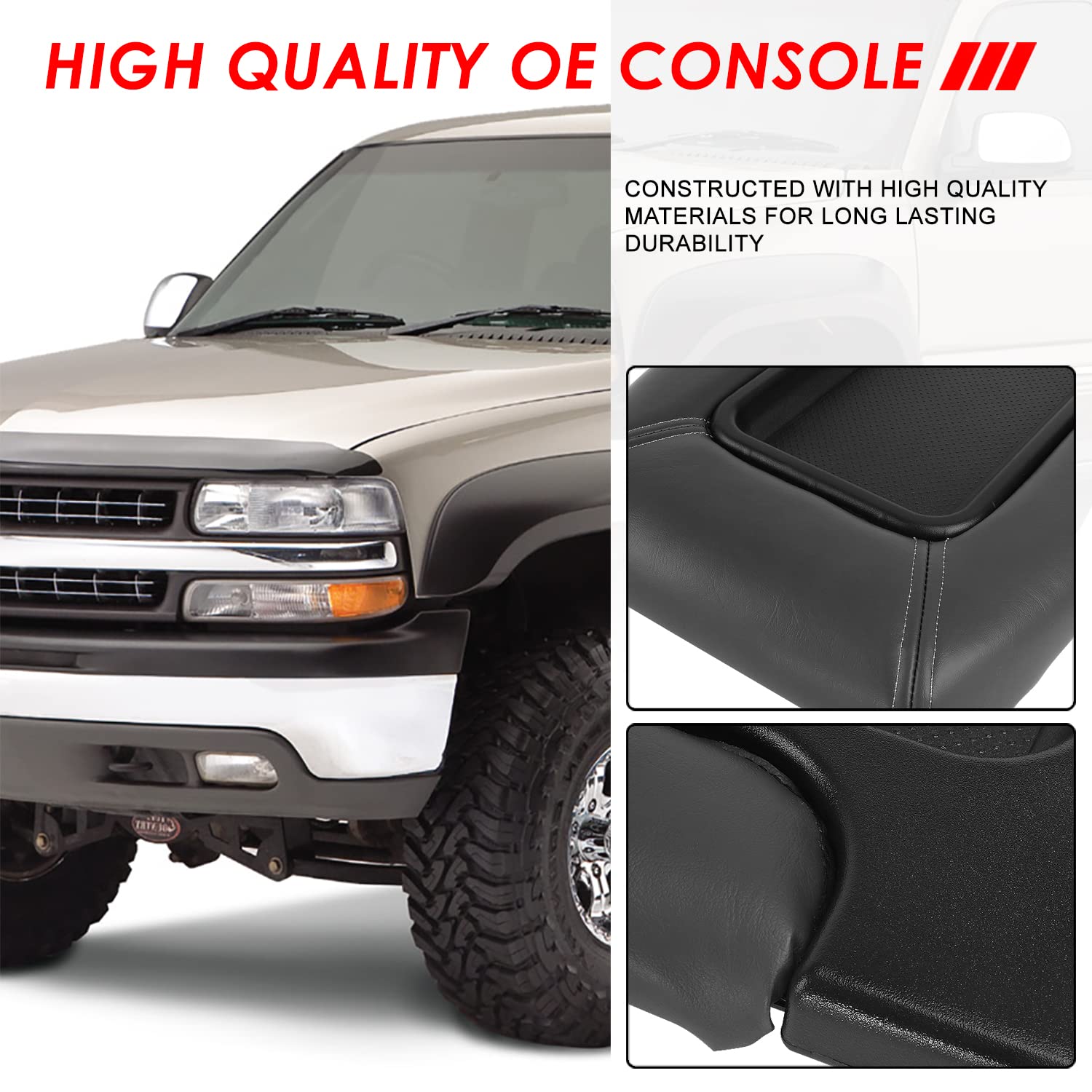 Auto Dynasty Center Console Armrest Lid Repair Kit Assembly Compatible with Cadillac Escalade Chevy Silverado Avalanche Suburban
