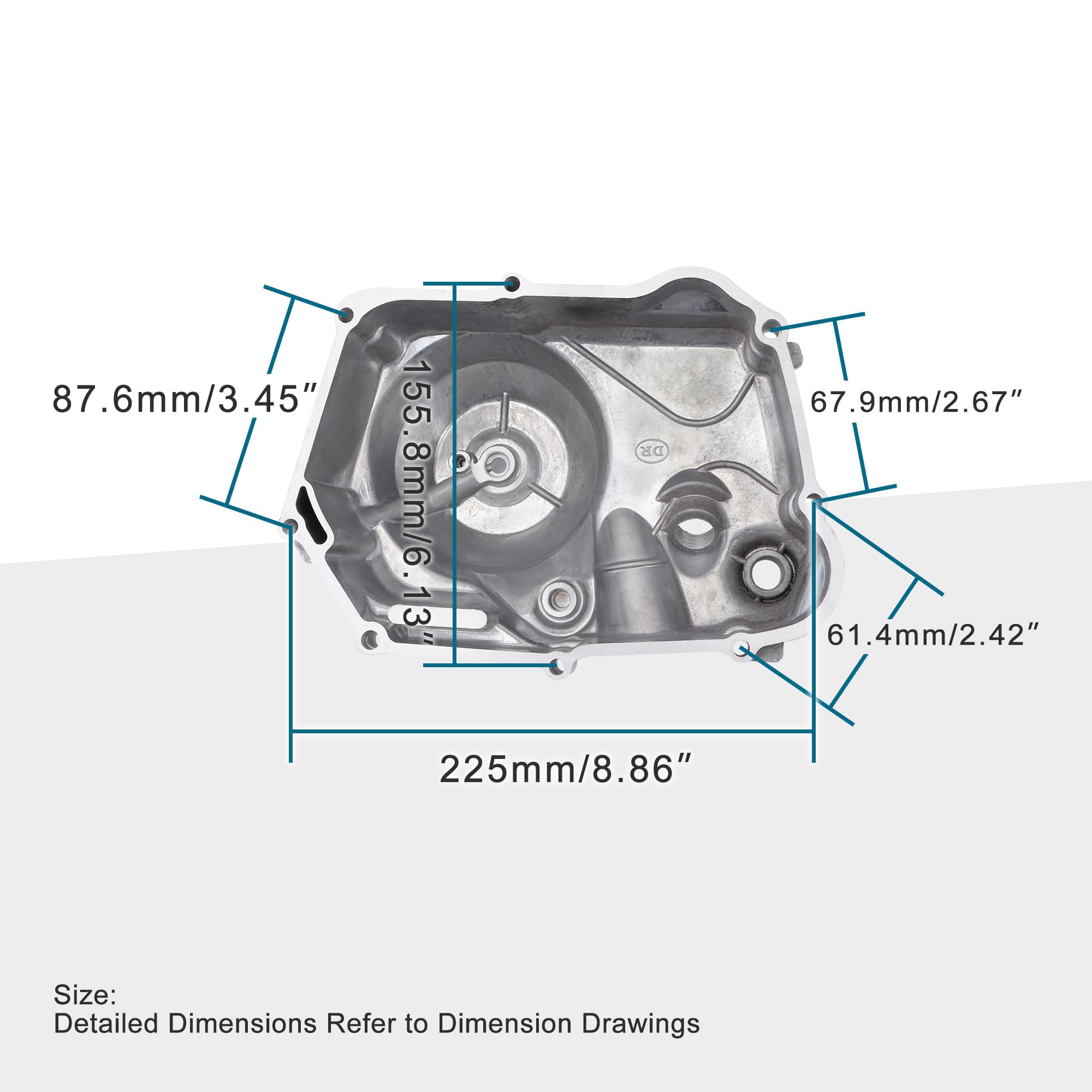 GOOFIT Right Side Engine Motor Case Casing Cover for 50cc 70cc 90cc 110cc 125cc Dirt Bikes ATV Go Kart Pit Bike Quad 4 Wheeler D