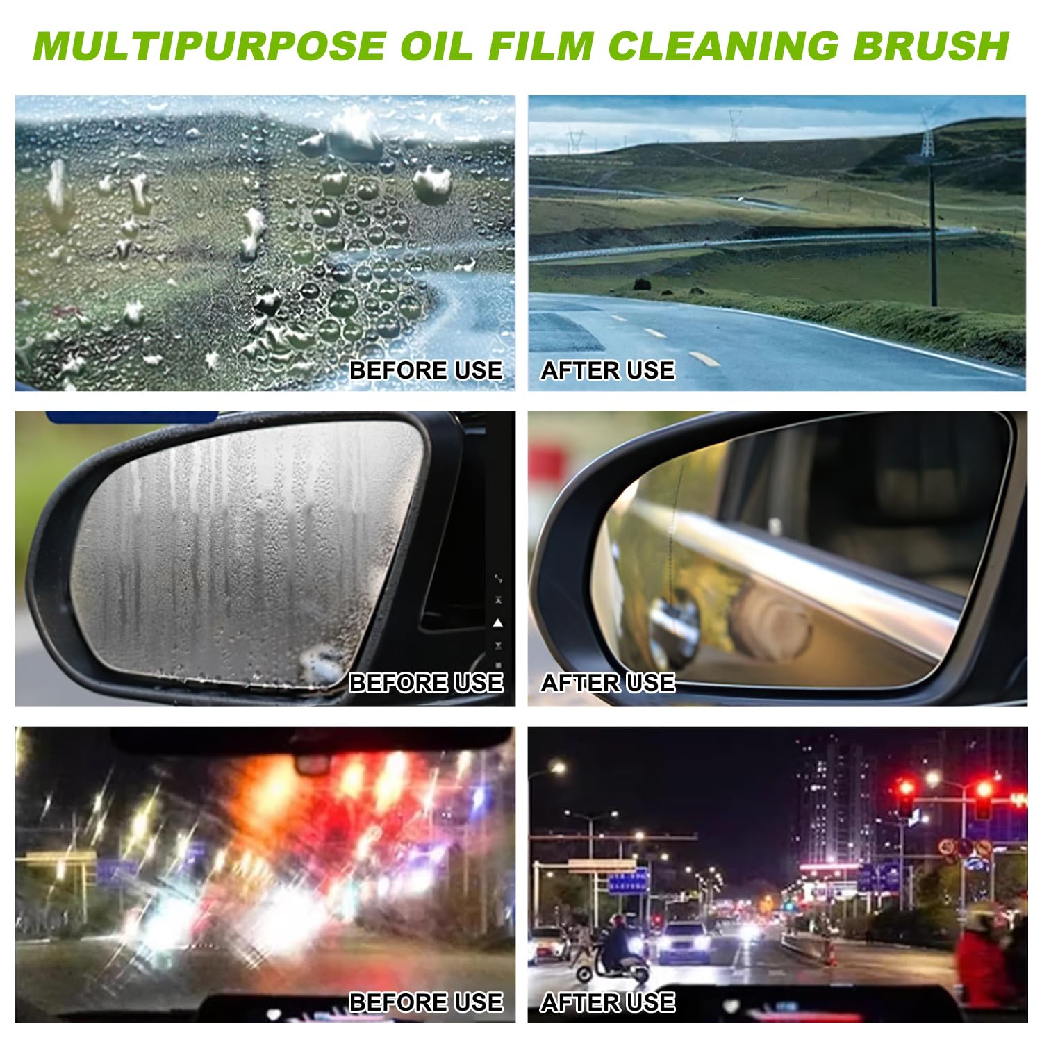 2Pcs Automotive Oil Film Cleaning Brush,Reusable Oil Film Cleaning Brush,Glass Cleaning Board,Oil Film Cleaning Brush,Car Glass