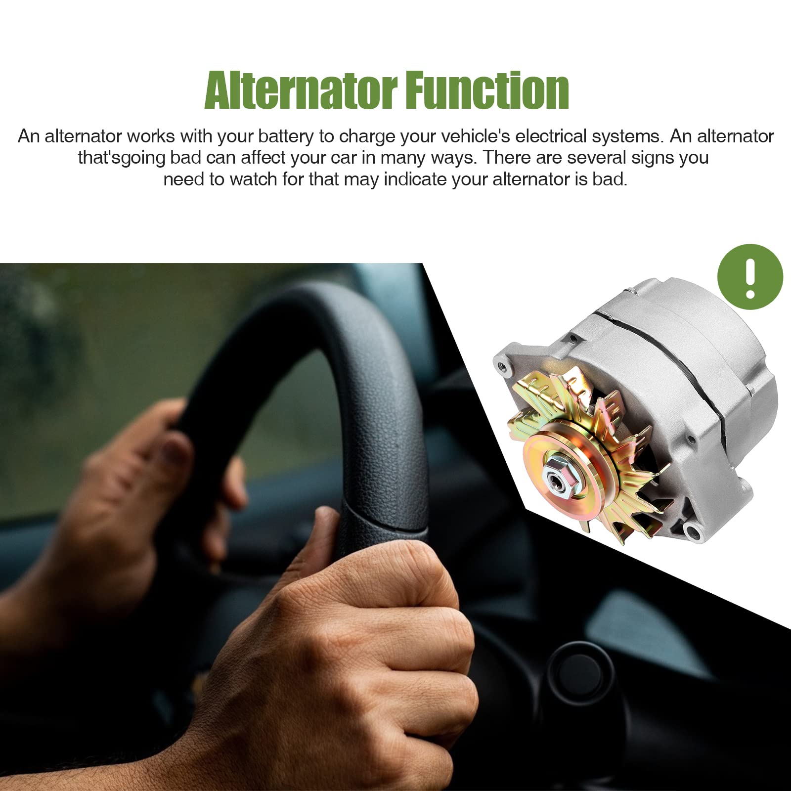 New Alternator Fit For High Output 105Amp 3-Wire 10Si Self-Exciting Sbc Bbc Gm Adr0151 7127-Se105 Adr0335 Self-Exciting Alternat