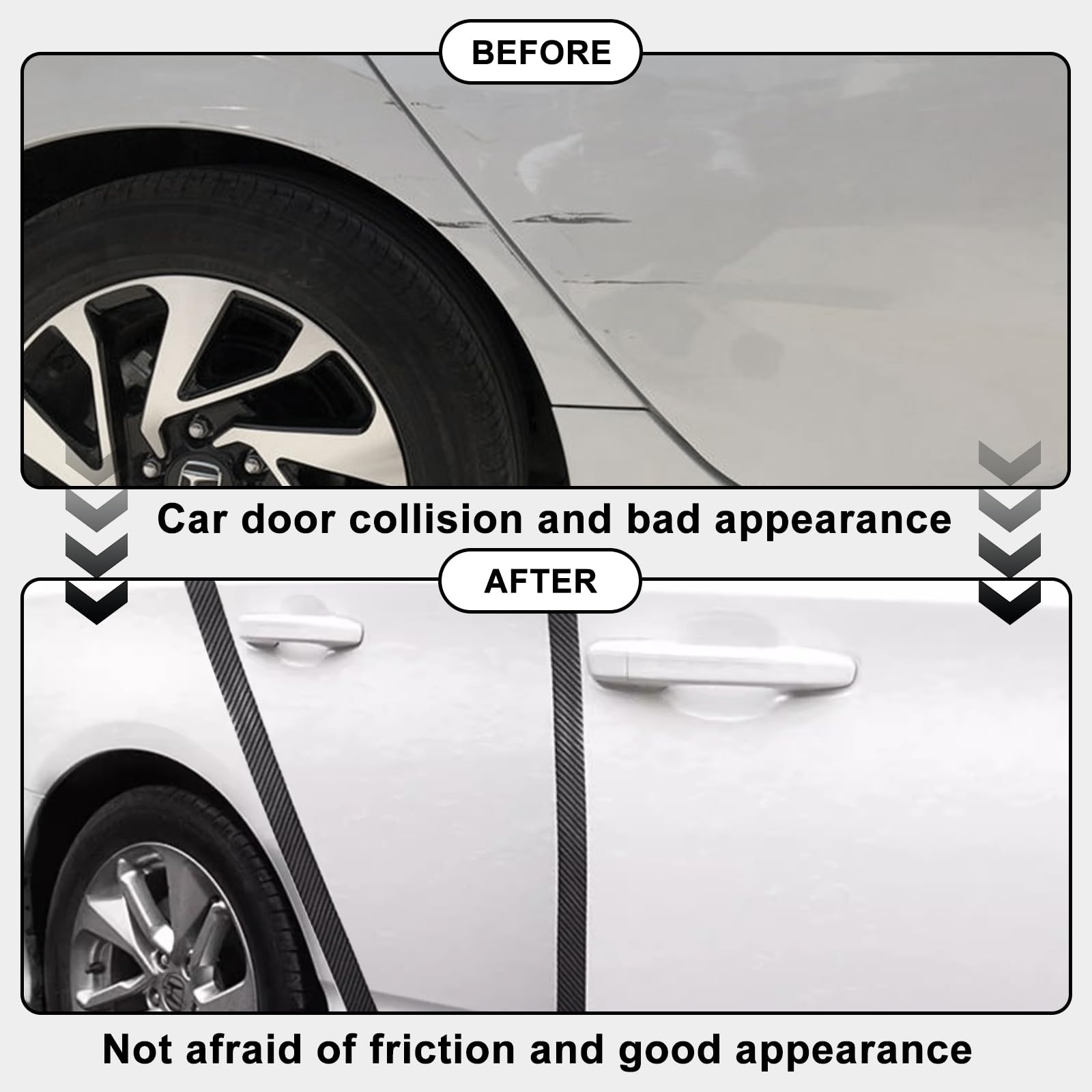 Storystore Universal Car Door Protector - Anti-Collision Strip for Front & Rear Bumper, Fits Most Cars, Black