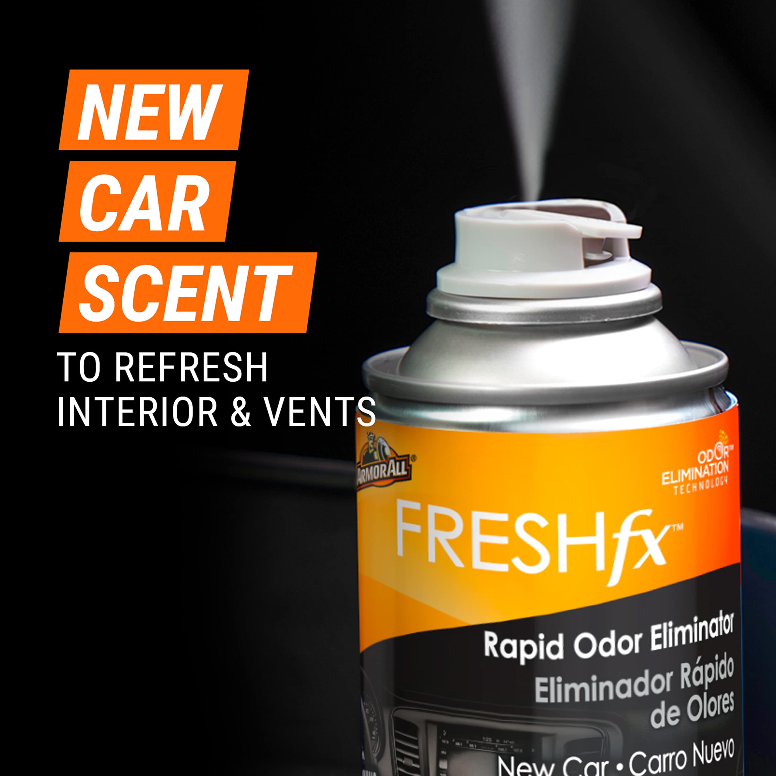 Armor All Car Air Freshener And Purifier, Odor Eliminator For Cars, Trucks, Freshfx New Car, 1.5 Oz Fogger