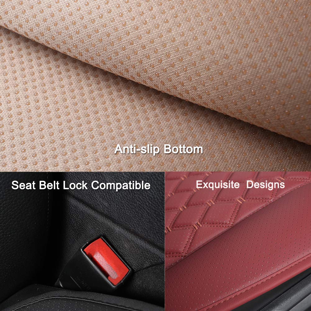 Black Panther Car Seat Cover, Luxury Car Protector, Universal Anti-Slip Driver Seat Cover With Backrest(1 Piece, Red Wine)
