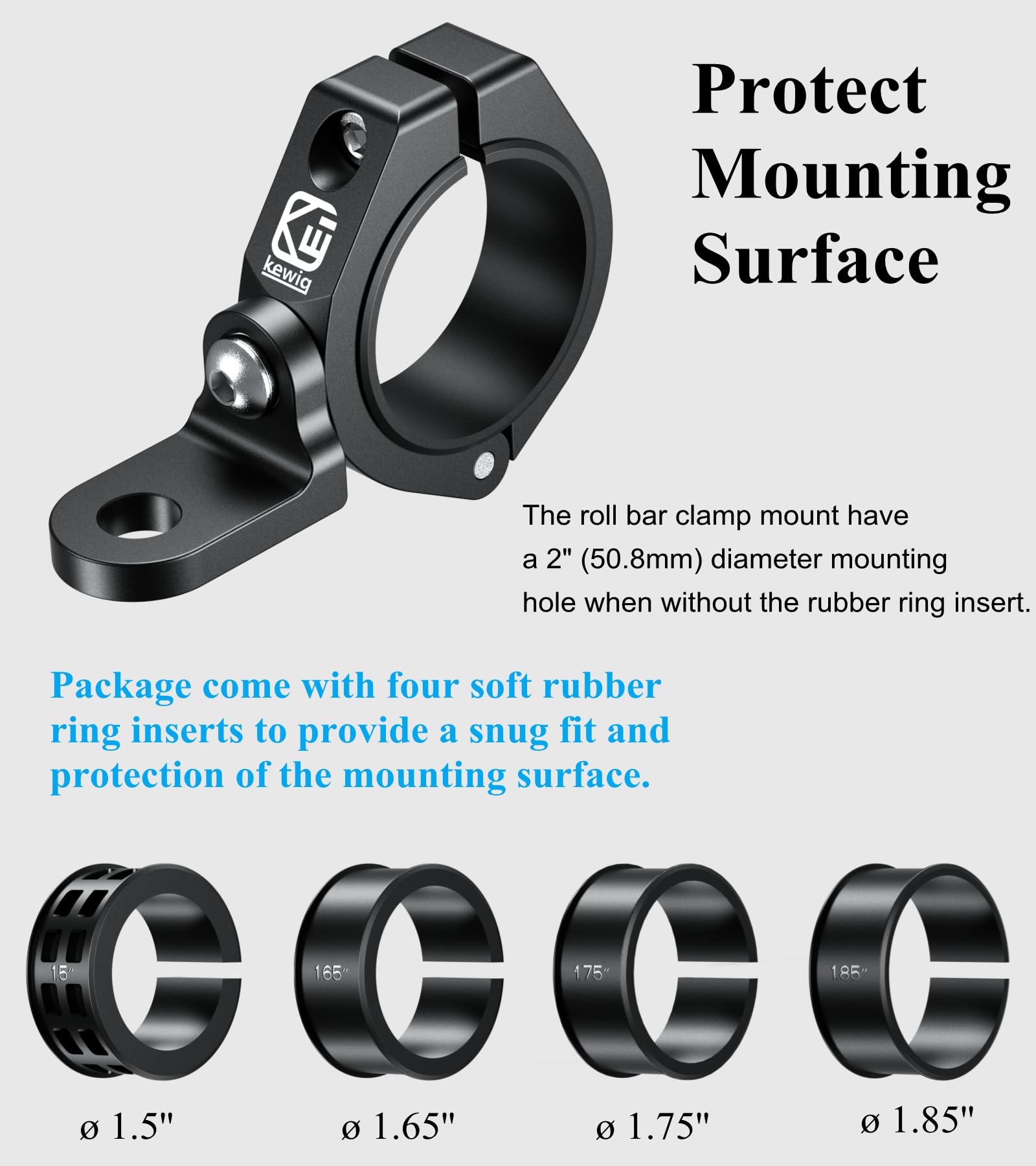 Brcovan 2Pcs Utv Whip Light Mount, Solid Aluminum Alloy Whip Flag Mounts, Off-Road Led Light Bar Mounting Bracket, 360 Adjustabl