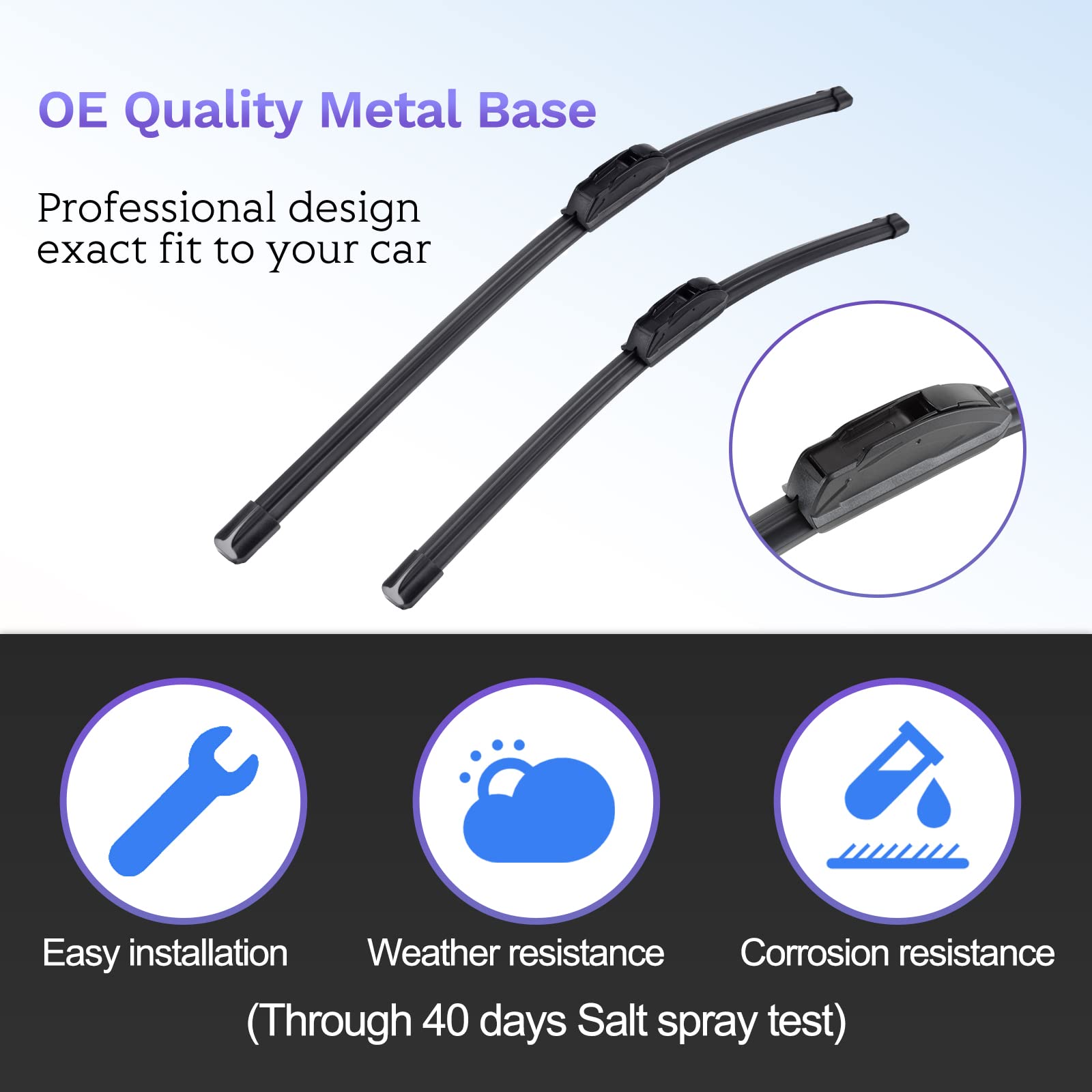 26 16 13 Windshield Wiper Blades Replacement For Honda Cr-V Crv 2012 2013 2014 2015 2016 Premium All Weather Blade (3 Of Set)