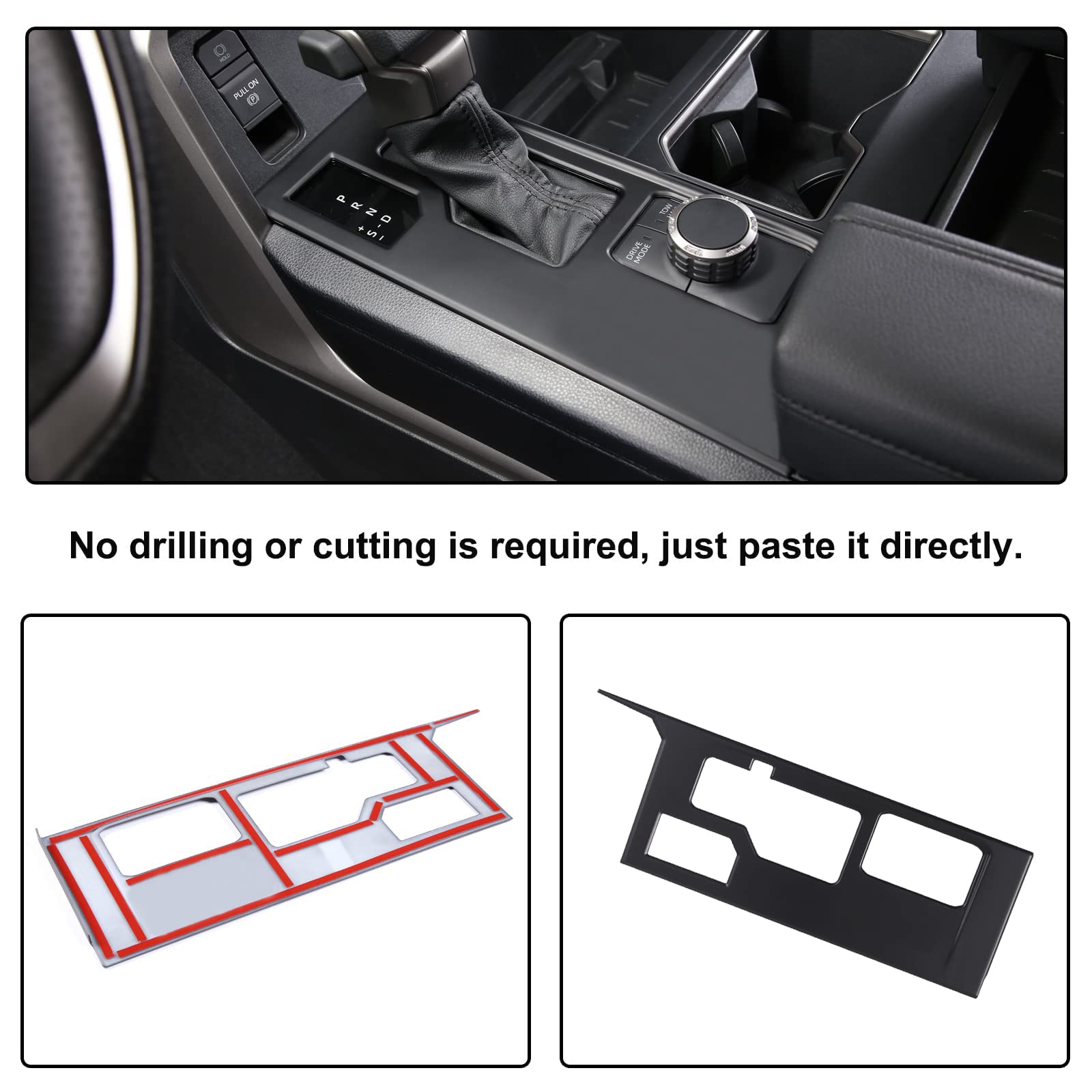 Aunginsy Central Control Gear Shift Panel Trim Cover Compatible With Toyota Tundra/Sequoia 2022-2025 Truck Gear Shifter Console