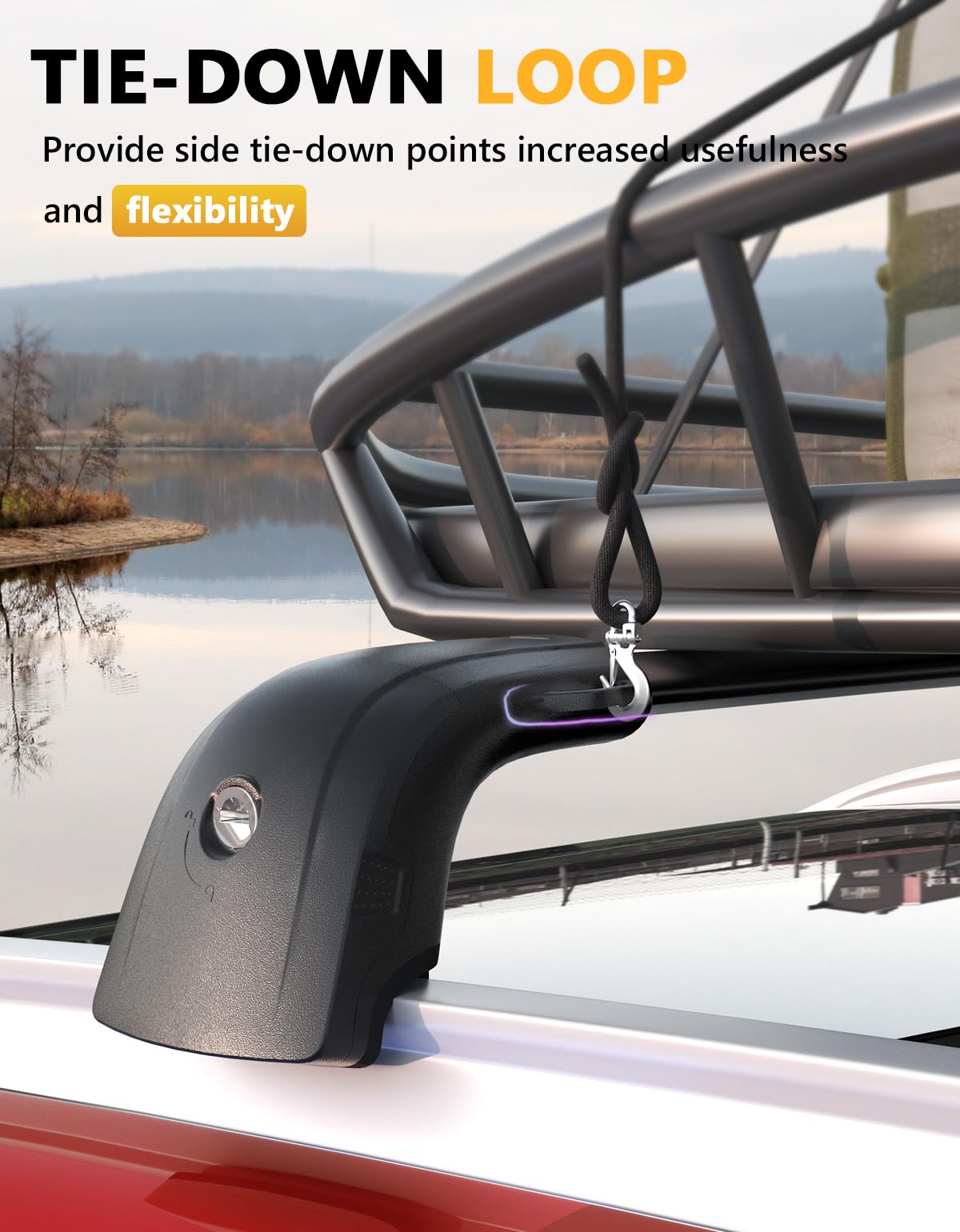 Tuyoung 220lbs Lockable Roof Rack Cross Bars Compatible with Volvo XC60 XC-60 2018-2025, Heavy Duty Anti-Theft Aluminum Roof Rai